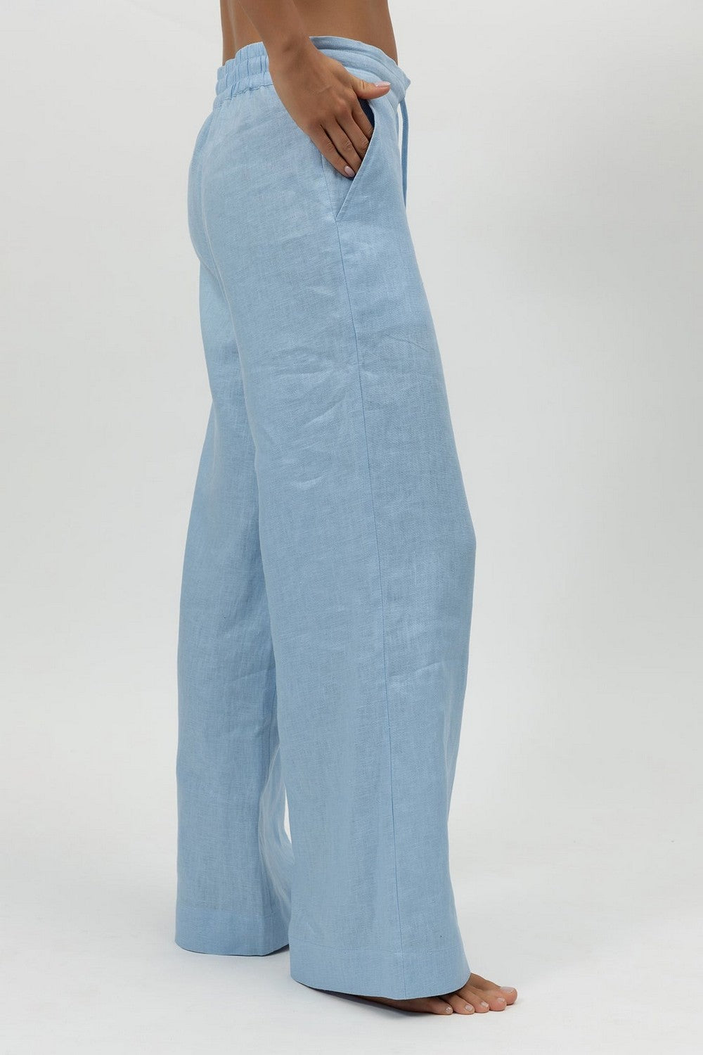 Лляні штани 242203-06 Perfect Days powder blue