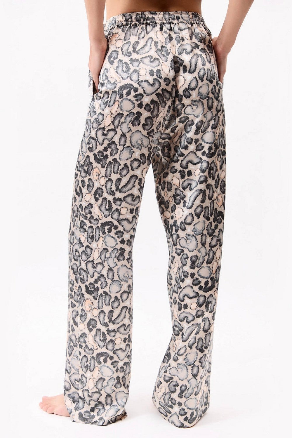 Пижамные брюки с карманами 251201-06 Animal Print snow leopard