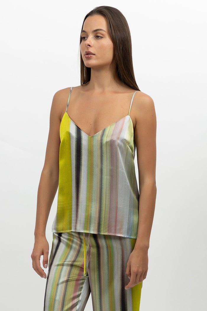 Пижамная шелковая майка 251202-01 Art Stripes