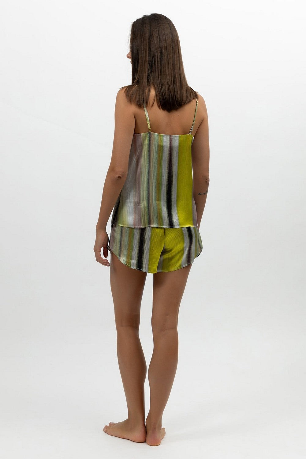 Пижамная шелковая майка 251202-01 Art Stripes