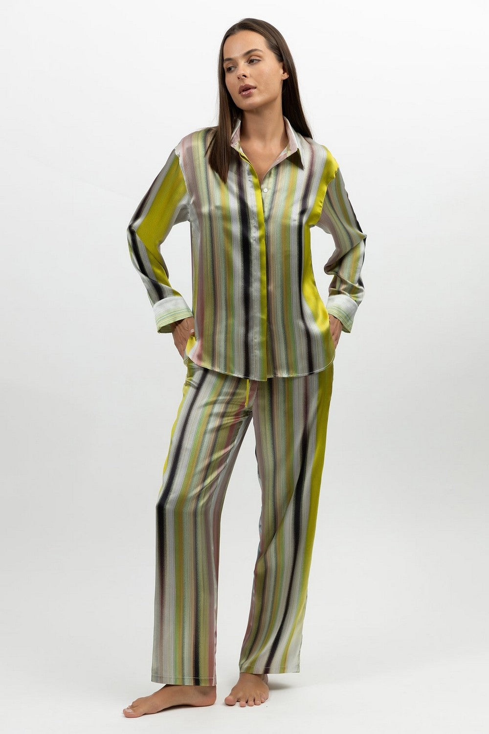 Пижамные брюки в полоску 251202-06 Art Stripes