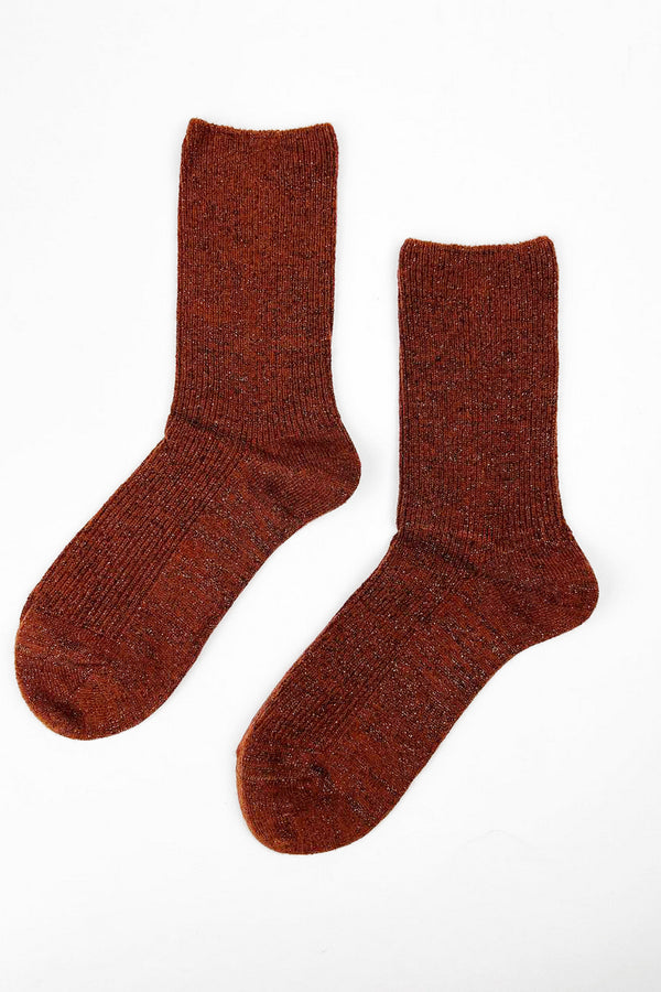 Шерстяные носки с люрексом brown 1043
