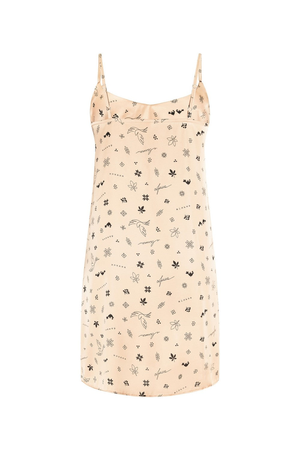 Сатинова сорочка з принтом 806-6022 beige