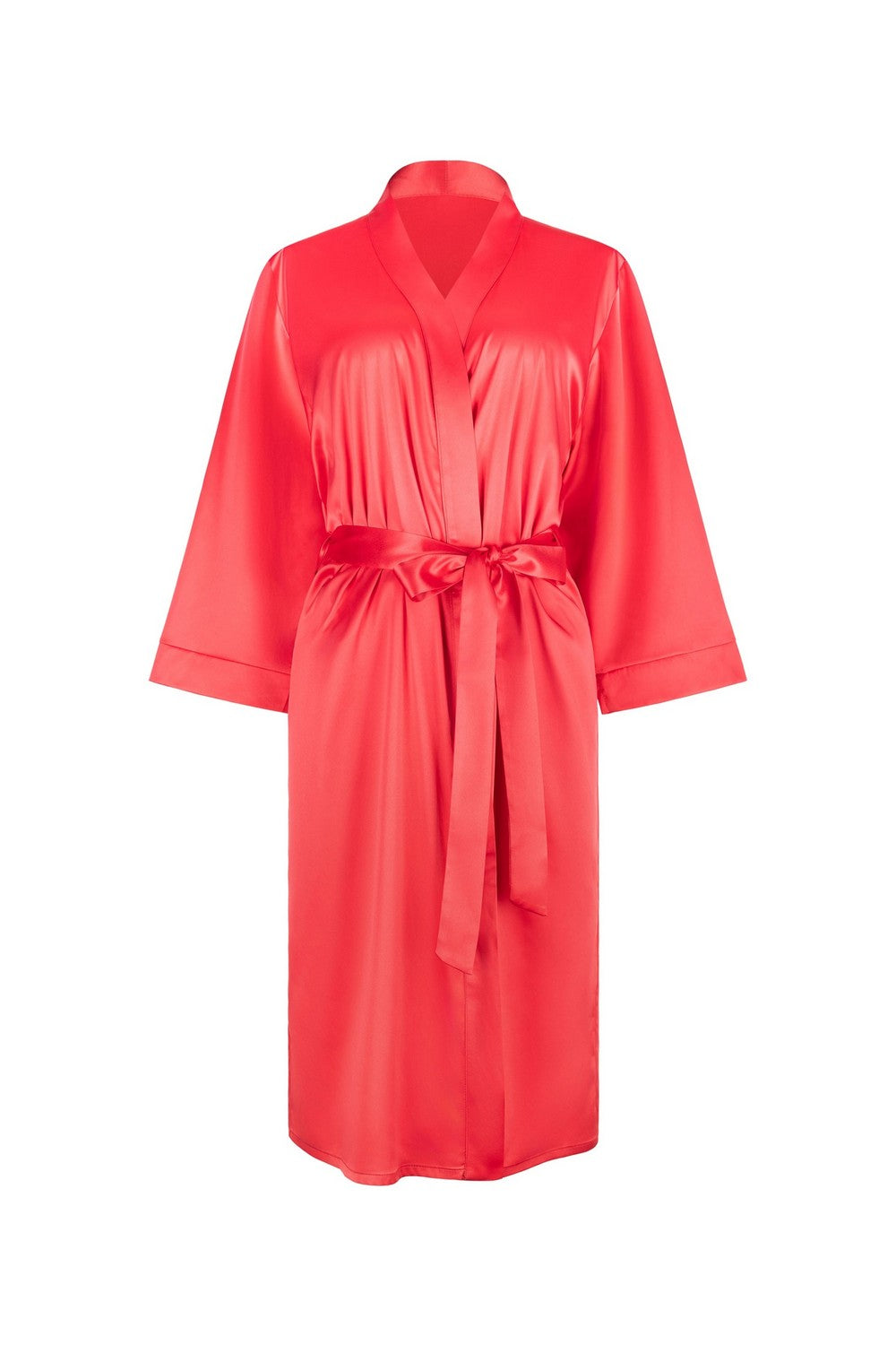 Сатиновый халат с поясом 806-6770 mallows