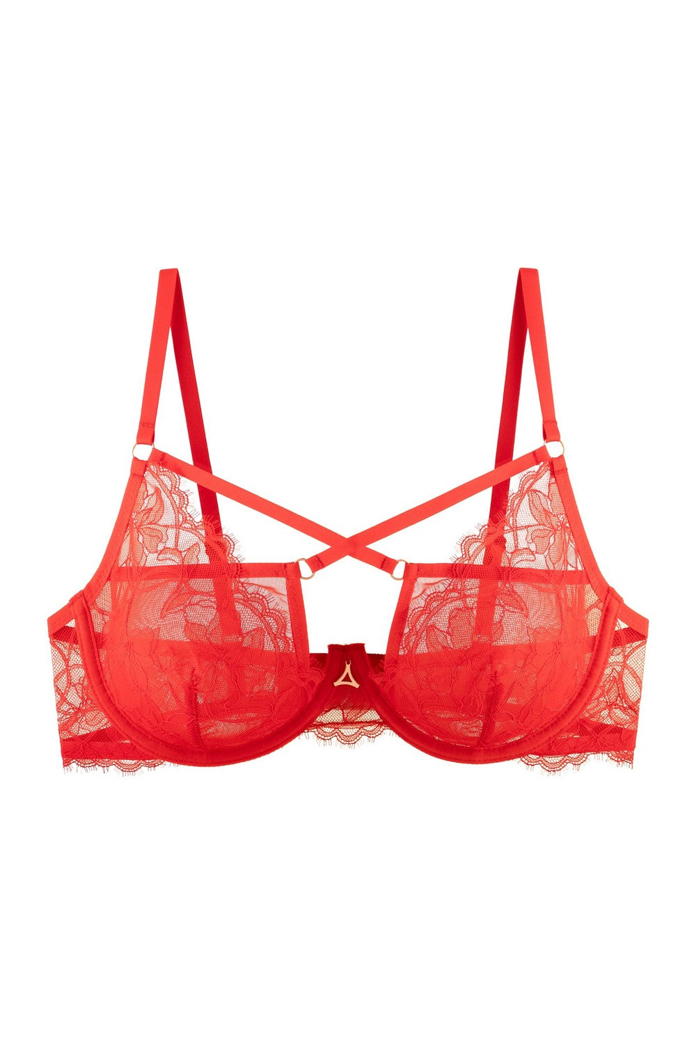 М'який бюстгальтер із мережива 814-057 red