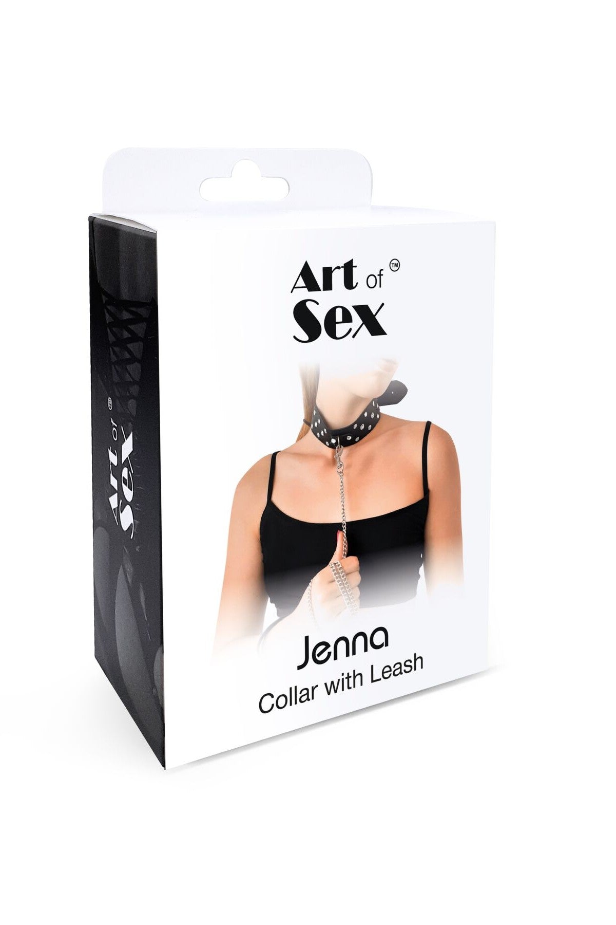 Кожаный ошейник со стразами Jenna Collar with Leash