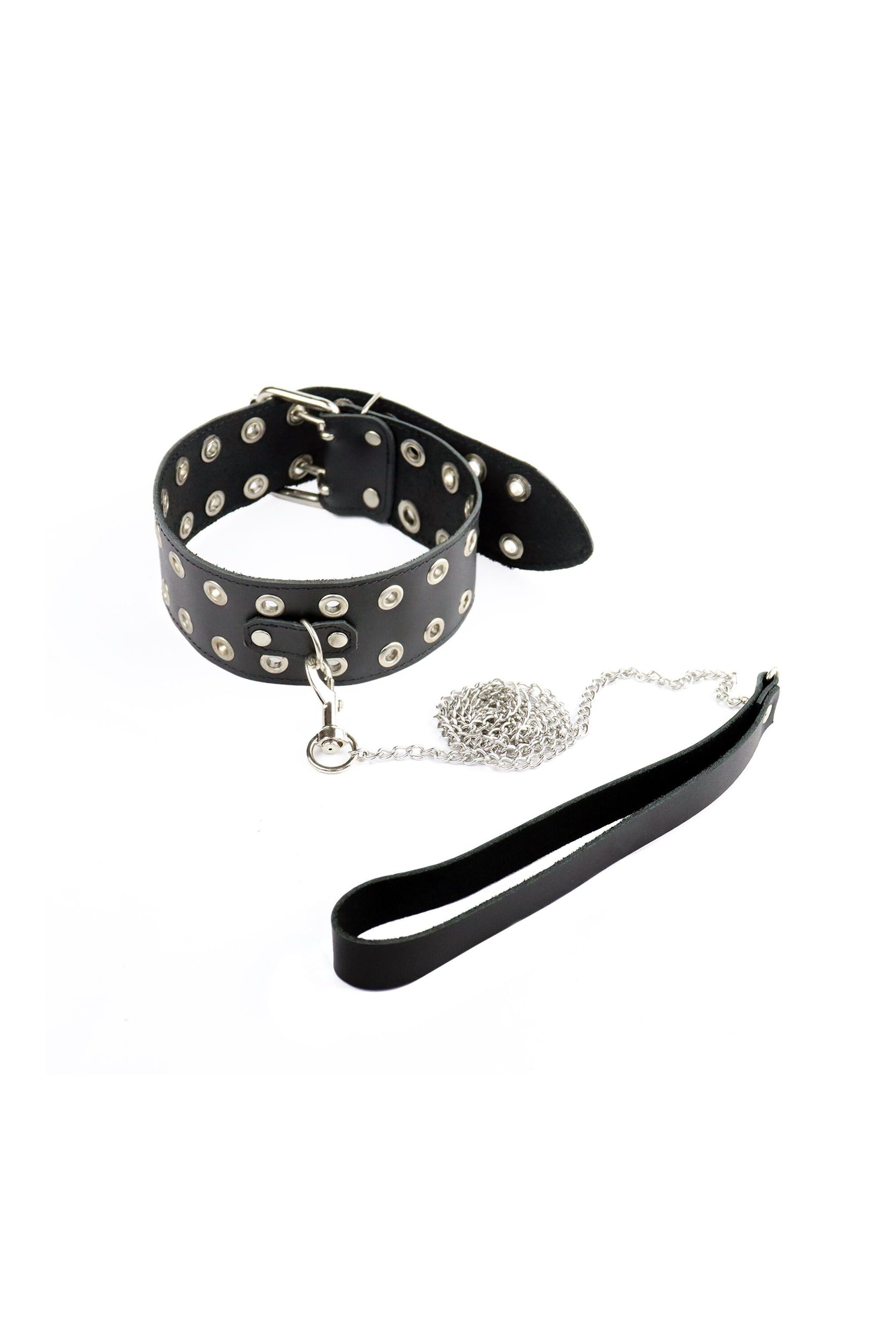 Кожаный ошейник с поводком Tessa