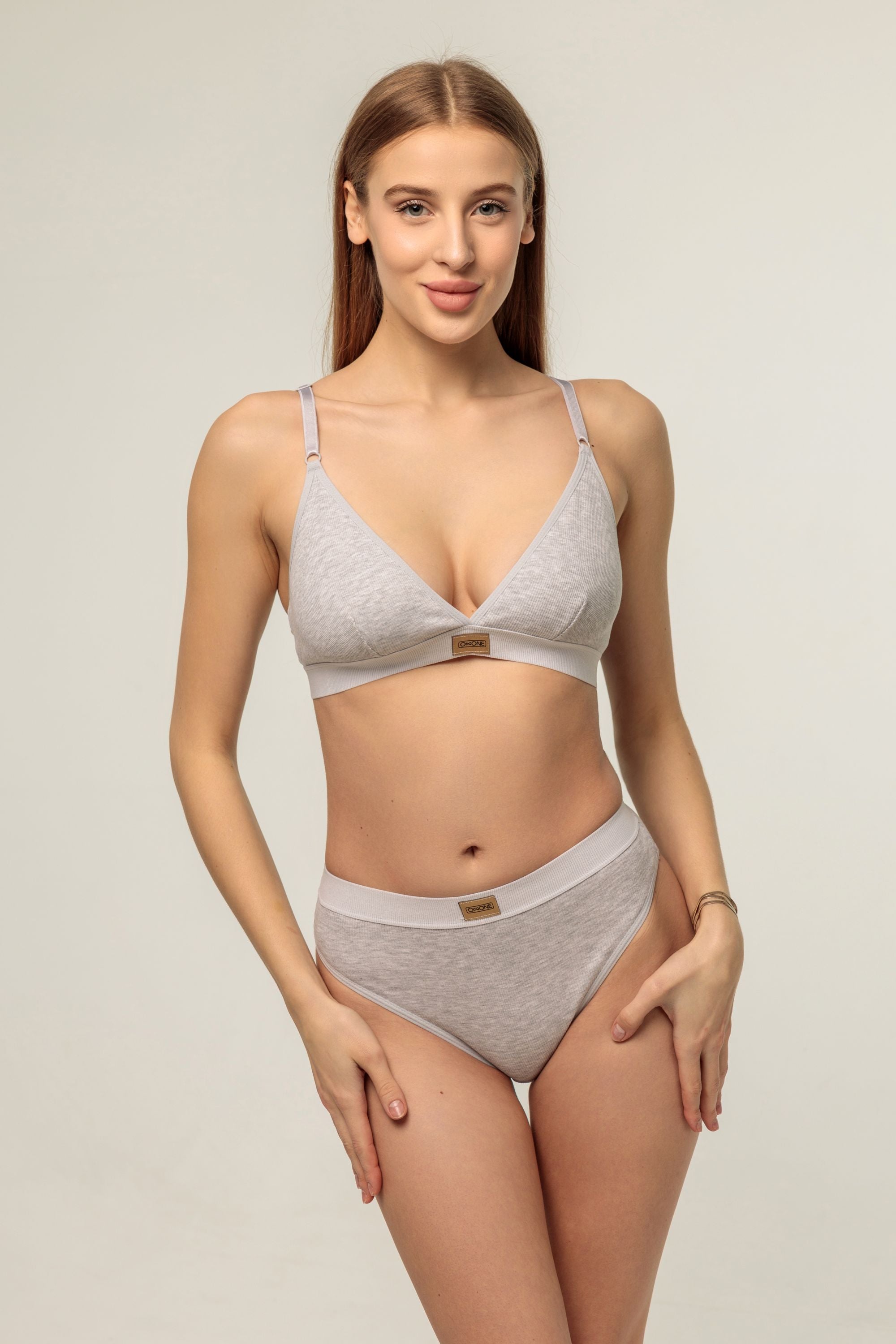 Хлопковый бралет в рубчик 1024 Б gray