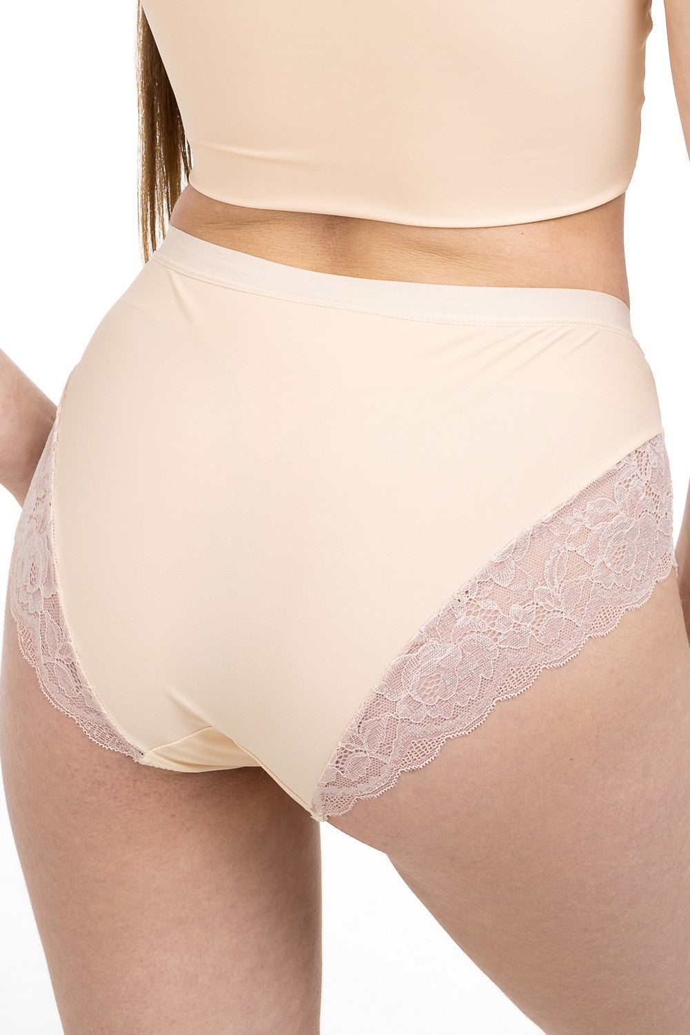 Мереживні трусики сліпи 120 beige