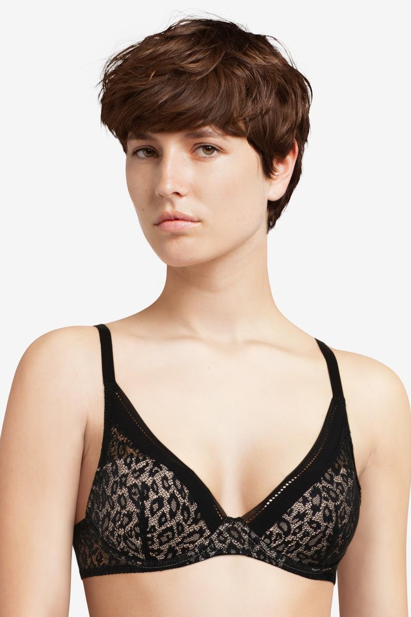 Бюстгальтер с плотной чашкой 49F2 Nicole black leo