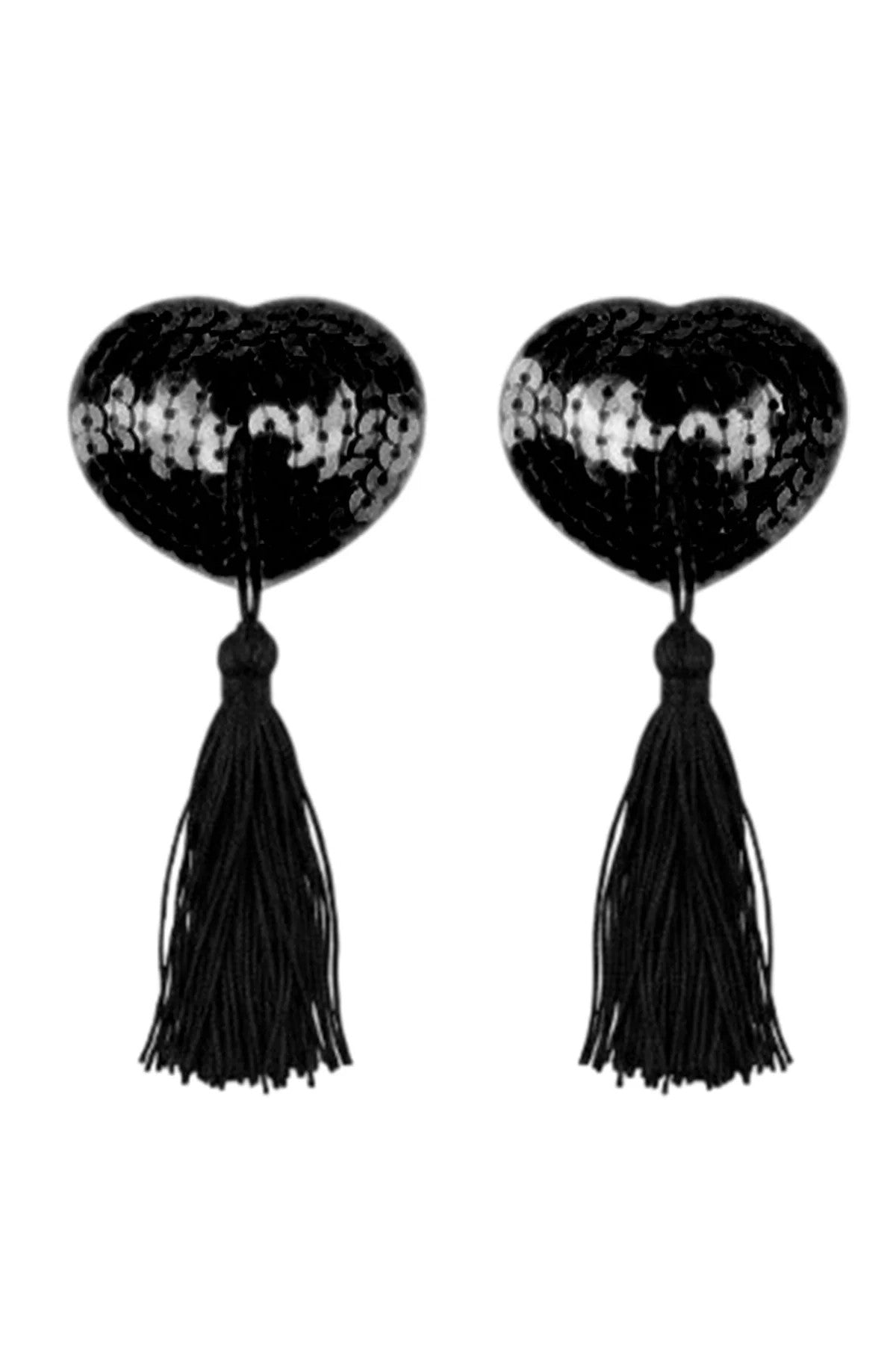 Пестиси-серца с кисточками Sparkling Hearts black Art of Sex