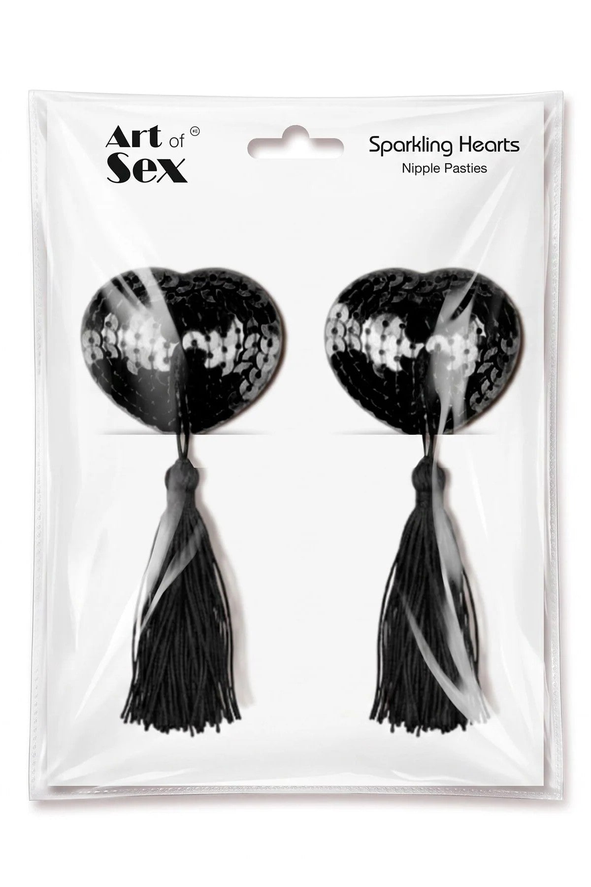 Пестиси-серца с кисточками Sparkling Hearts black Art of Sex