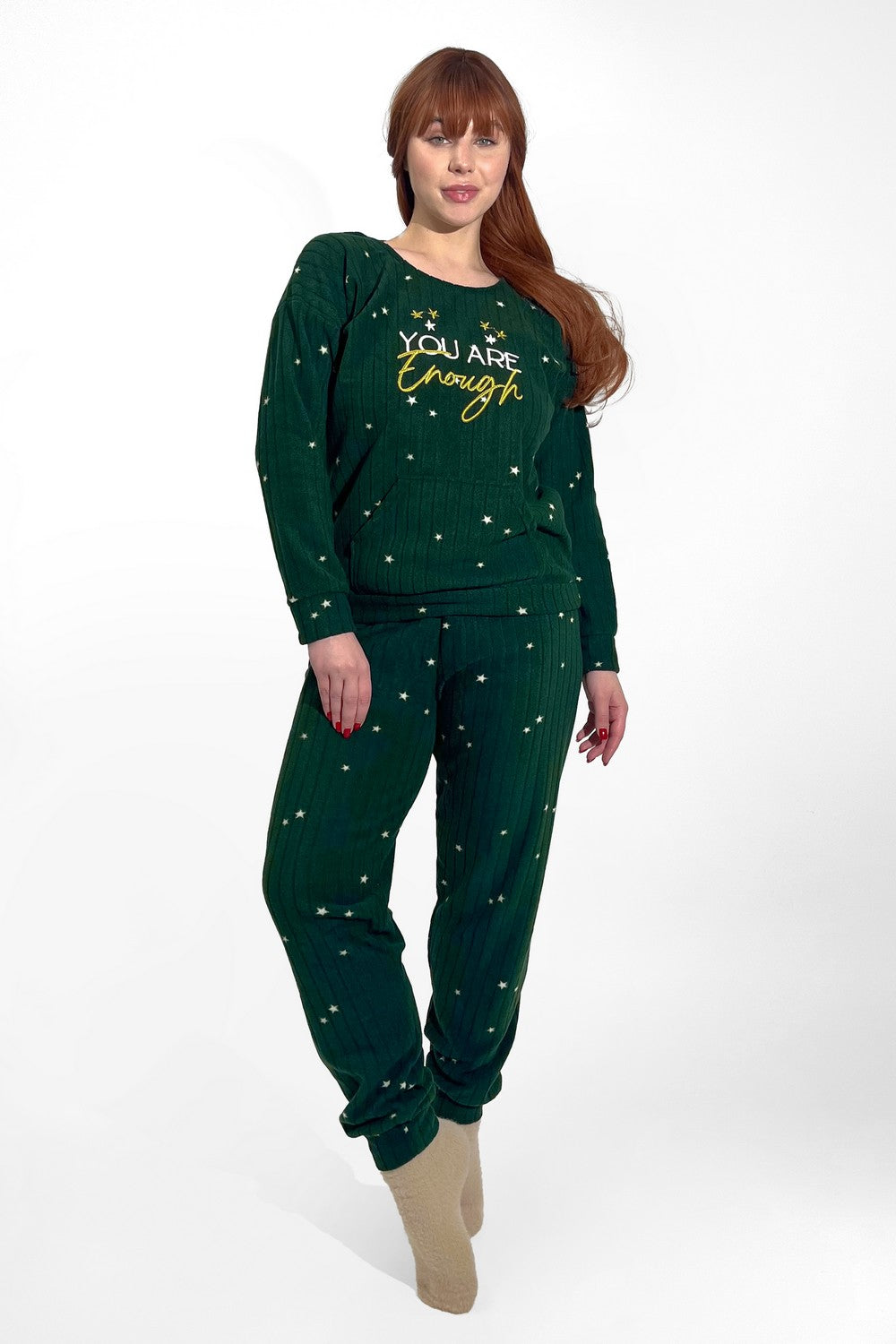 Флісова піжама в рубчик 3730-14