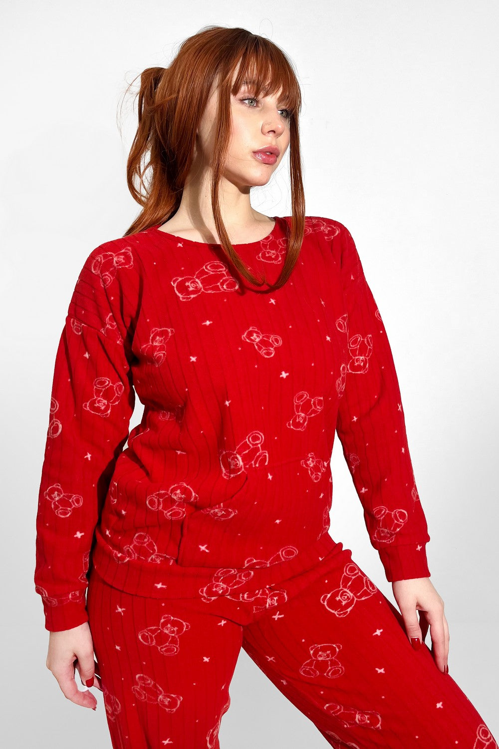 Флісова піжама в рубчик 3730-16