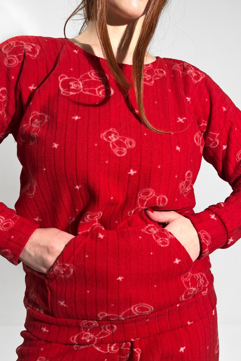 Флісова піжама в рубчик 3730-16