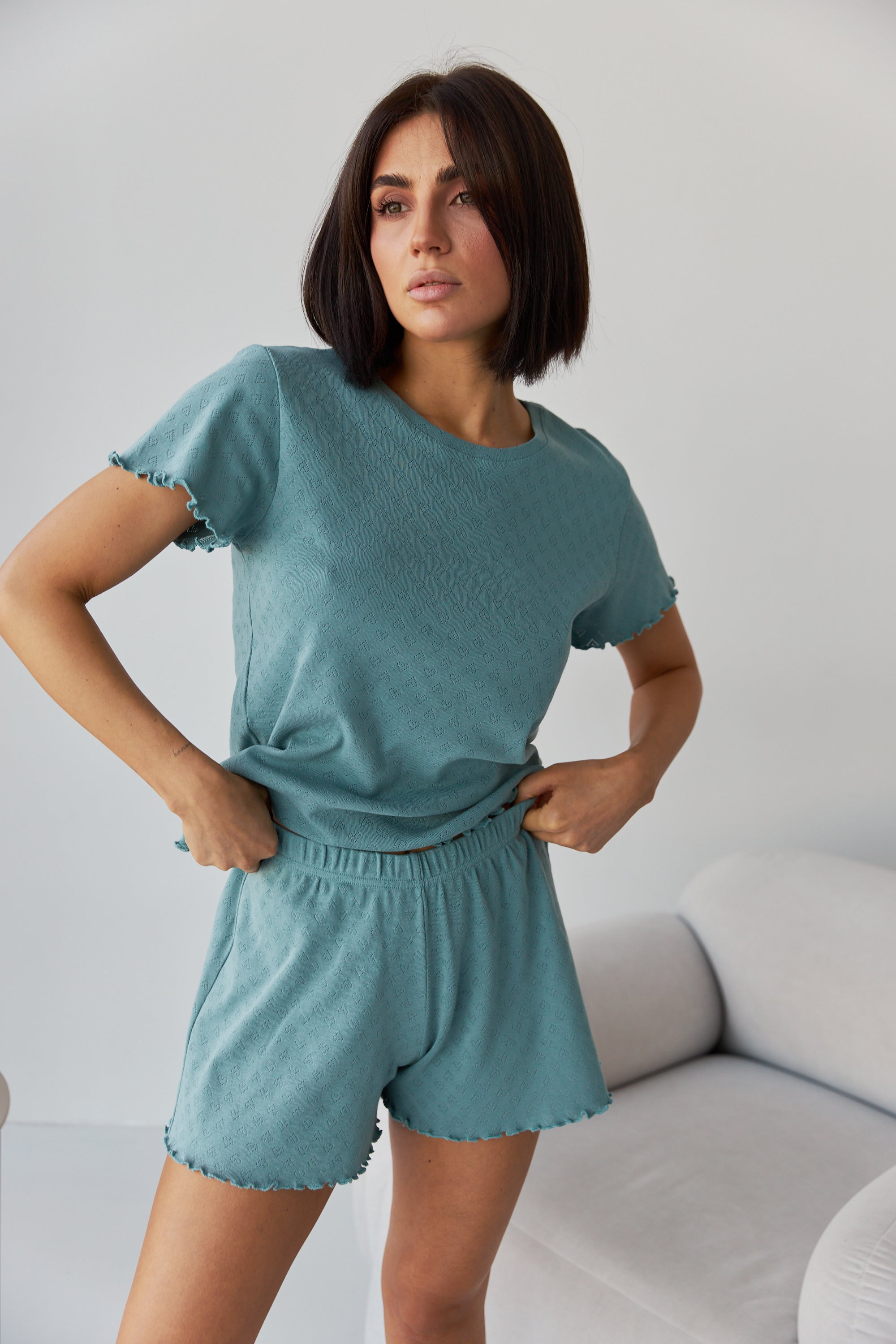 Трикотажная пижама 0355/356 dark azure