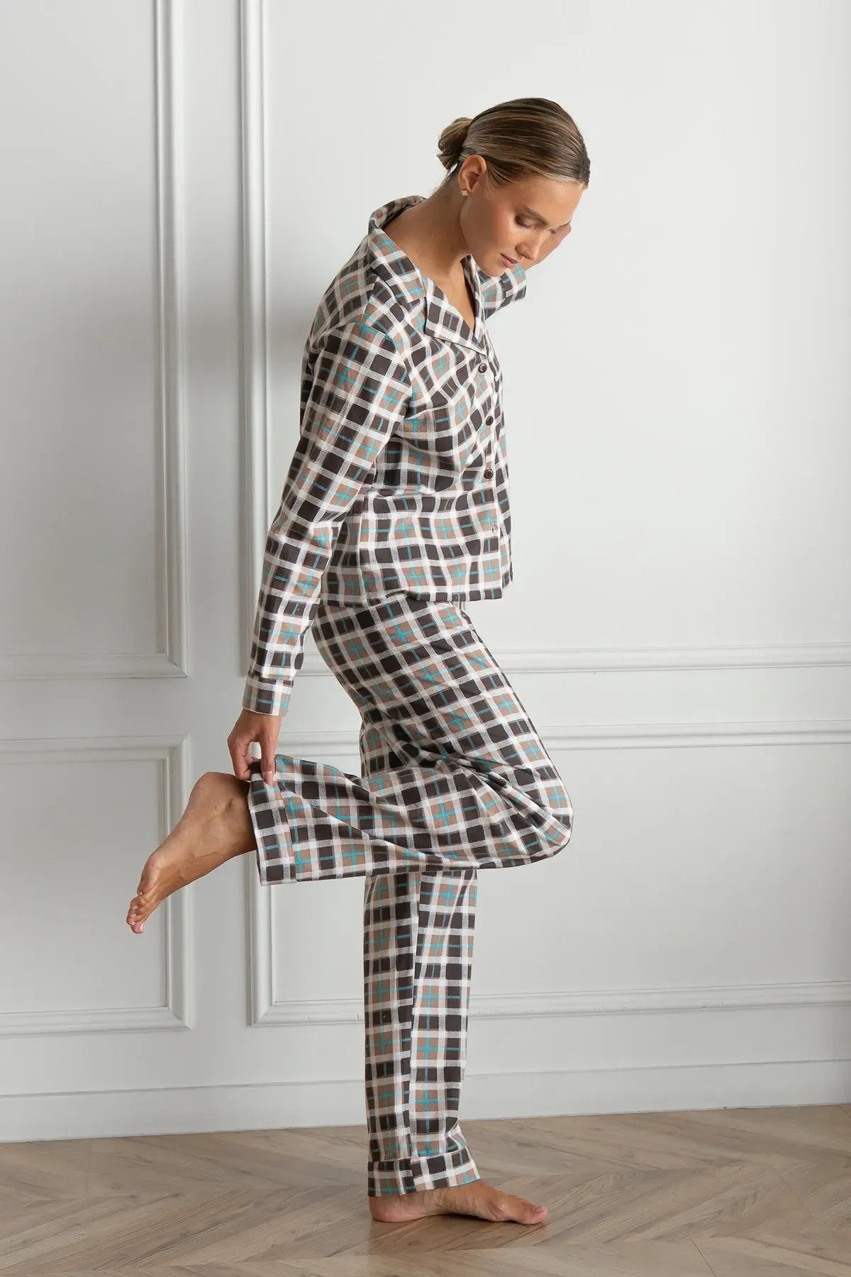 Фланелевая пижама в клетку Kakao FL0057-98-69
