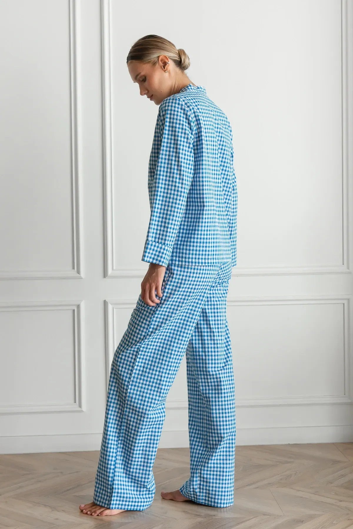 Хлопковая пижама в клетку Navy Plaid HL0073-80-69 blue