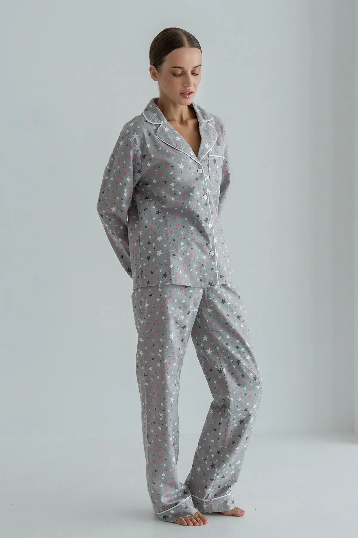 Фланелевая пижама со звездами Pink Stars FL0010-59-69