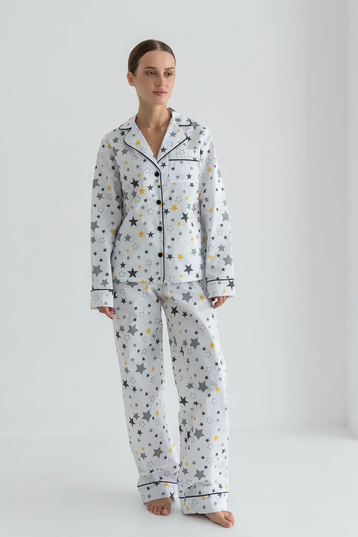 Хлопковая пижама с принтом Yellow Stars HL0010-57-69