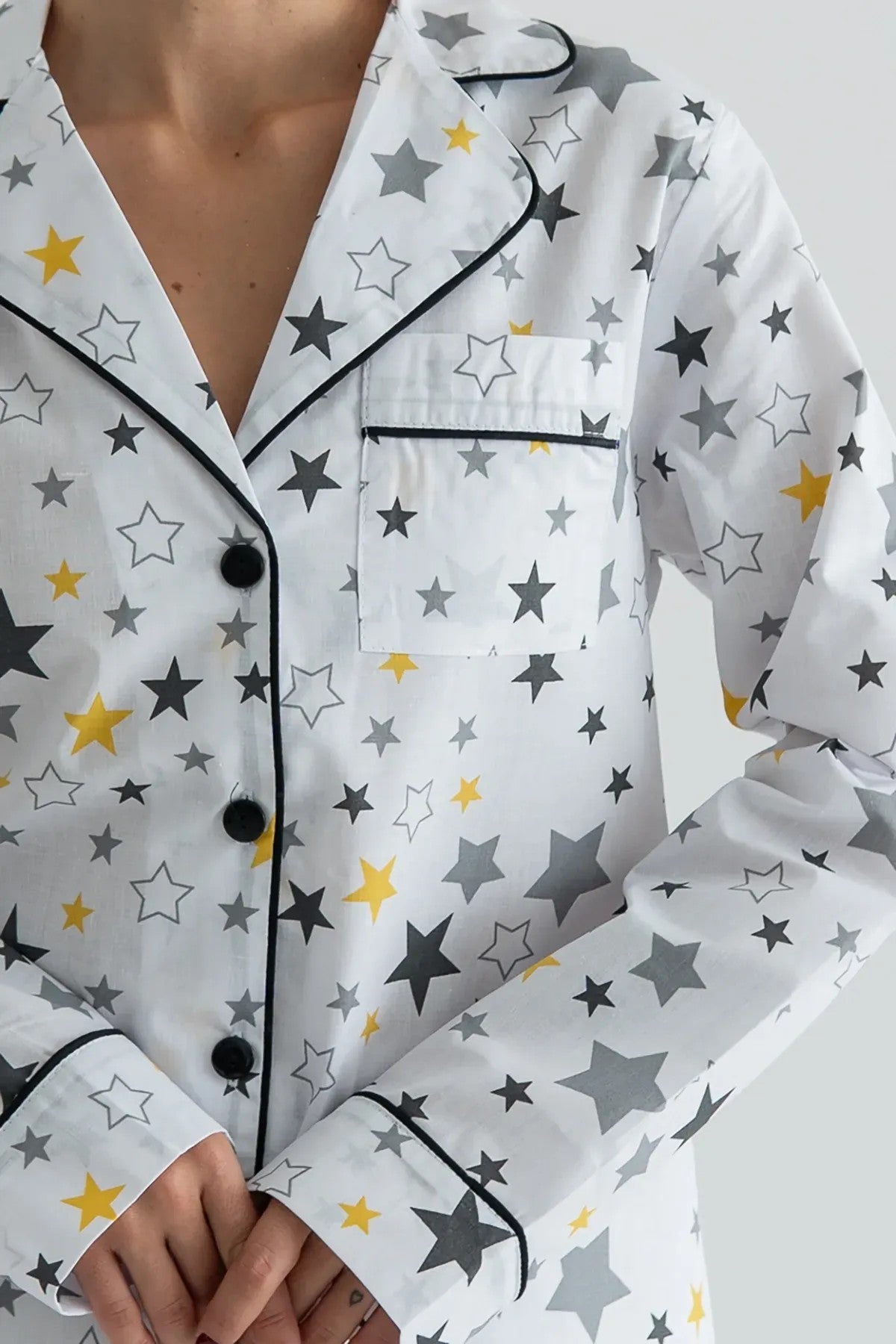 Хлопковая пижама с принтом Yellow Stars HL0010-57-69