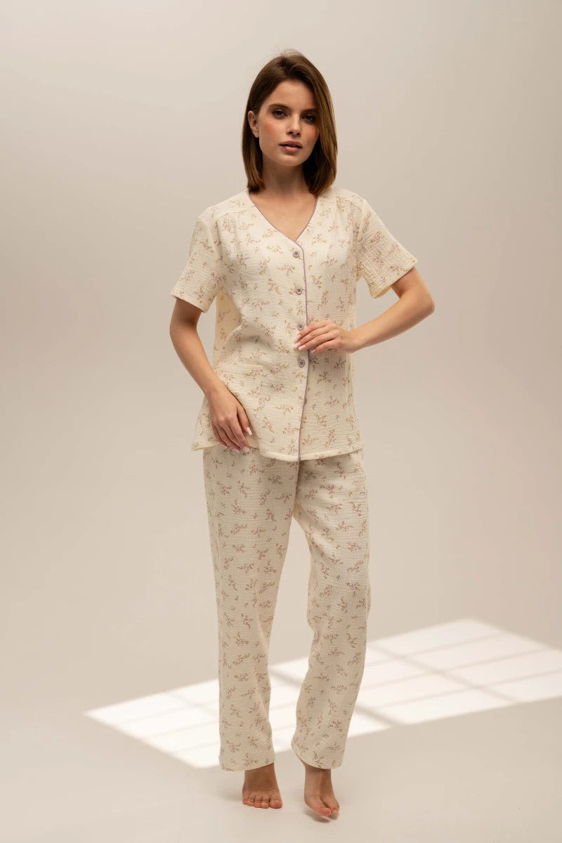 Муслиновая пижама с цветами 25061