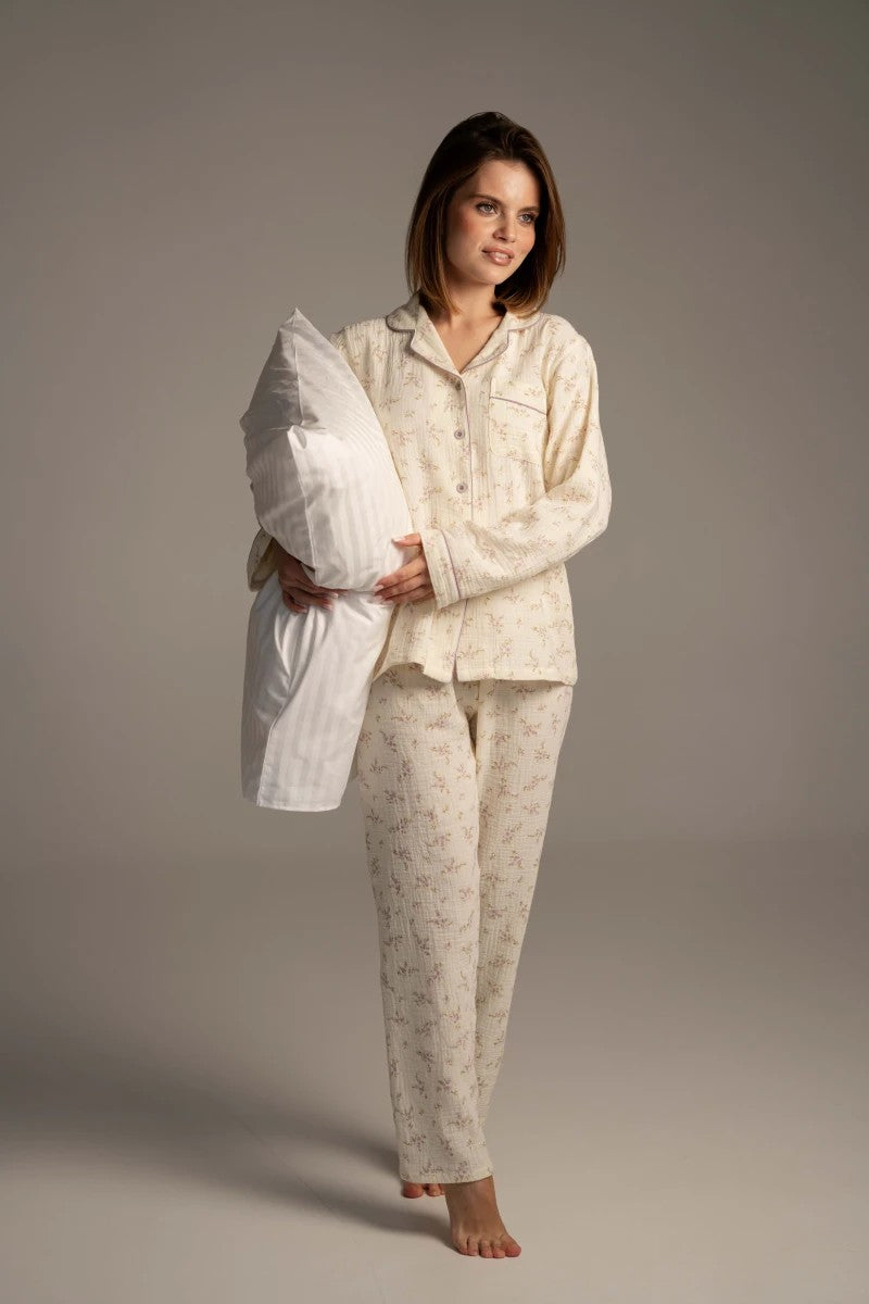 Муслиновая пижама с цветами 25133