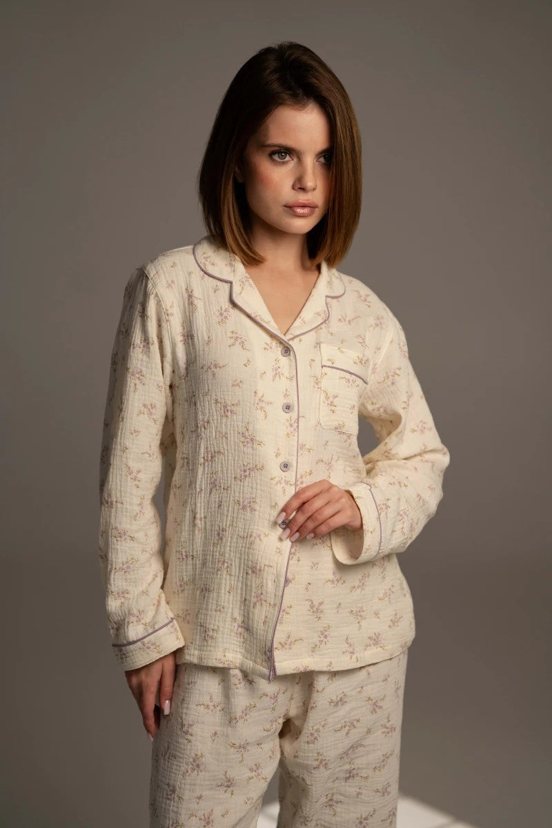 Муслиновая пижама с цветами 25133