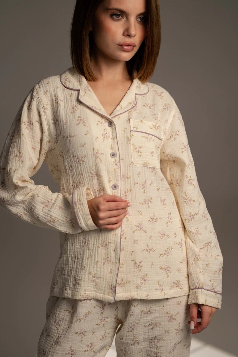 Муслиновая пижама с цветами 25133
