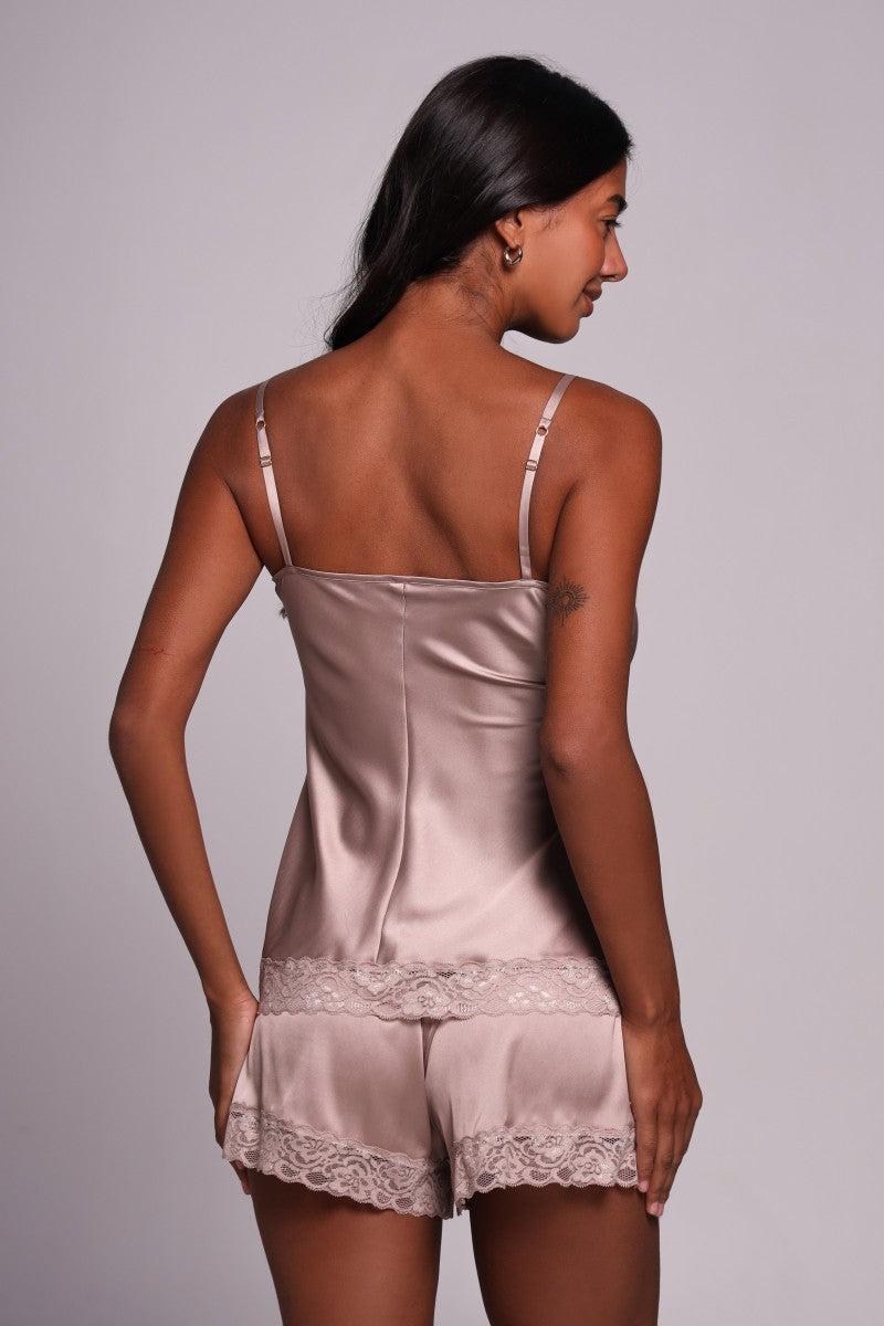 Шелковая пижама 25148 Фіалка beige