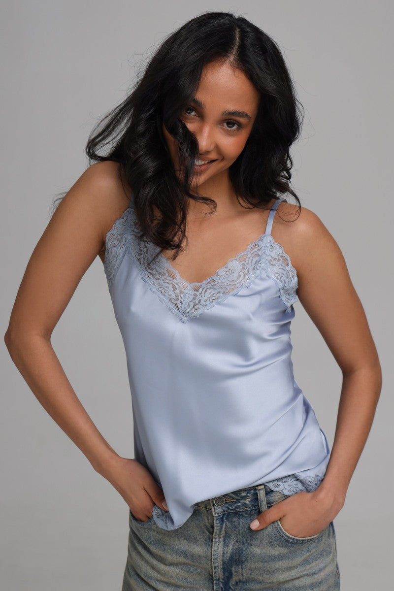 Шелковая пижама Фіалка 26002 gray/blue