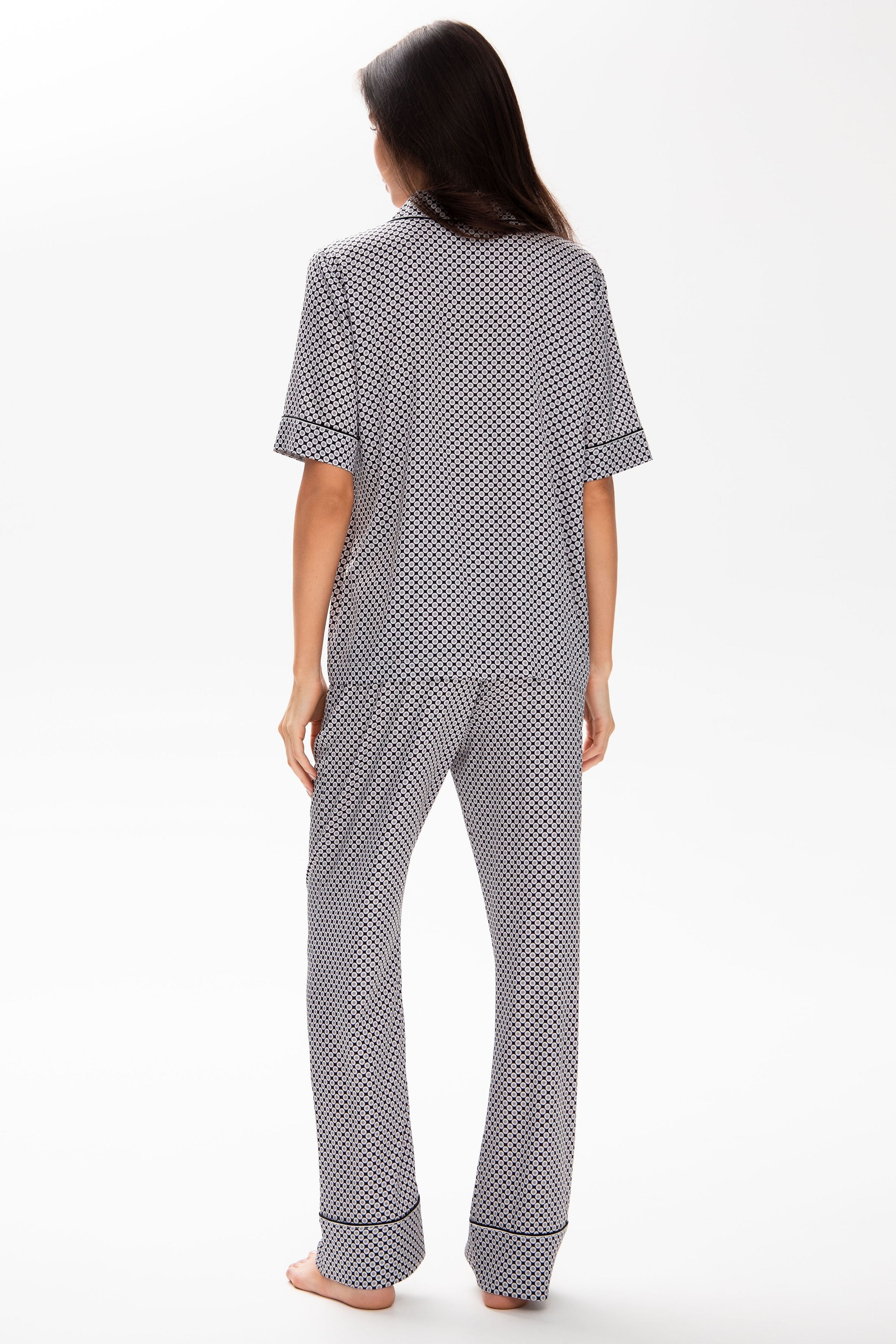 Шелковая пижама Луїза 25108 black/gray