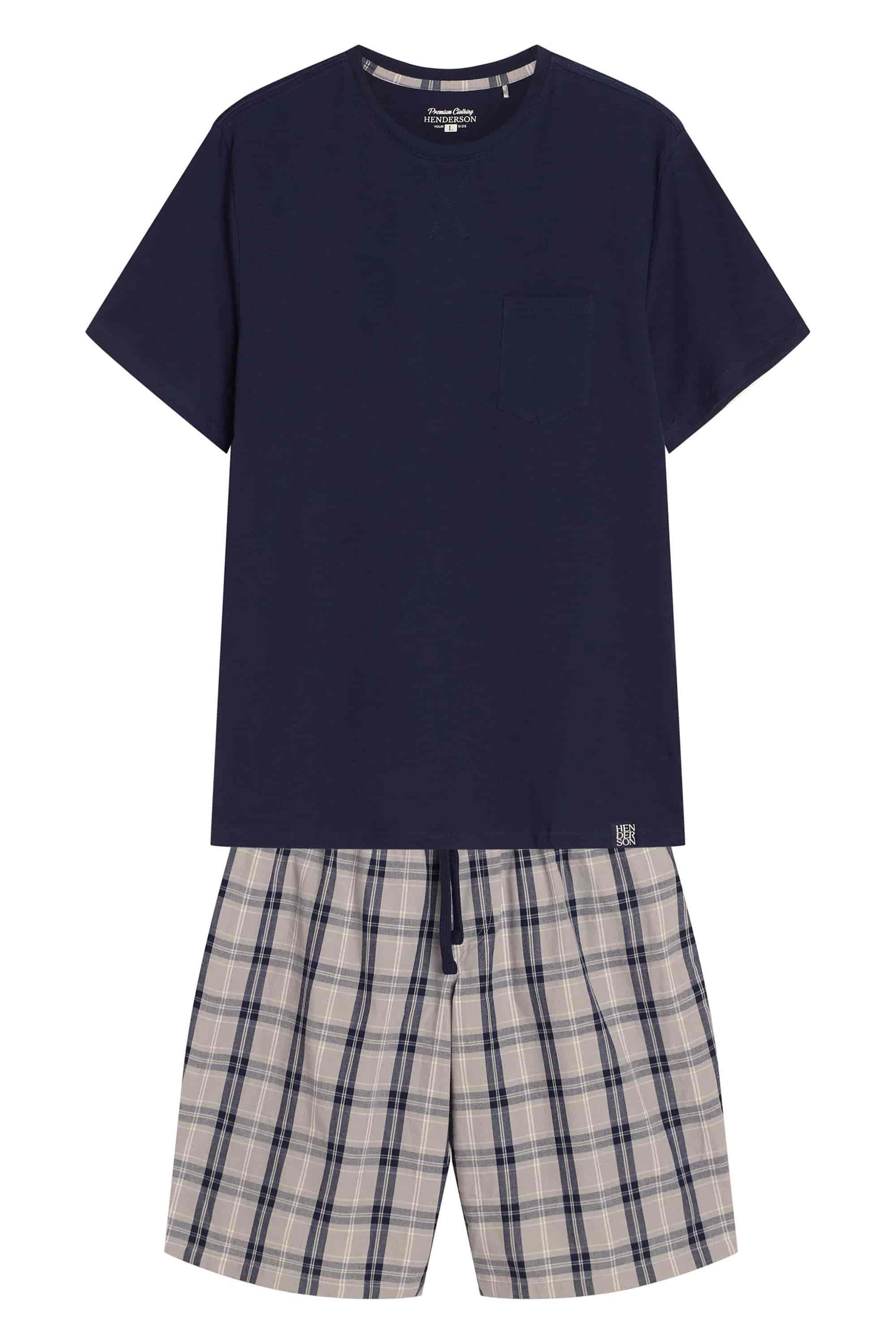 Хлопковая мужская пижама 42617 blue