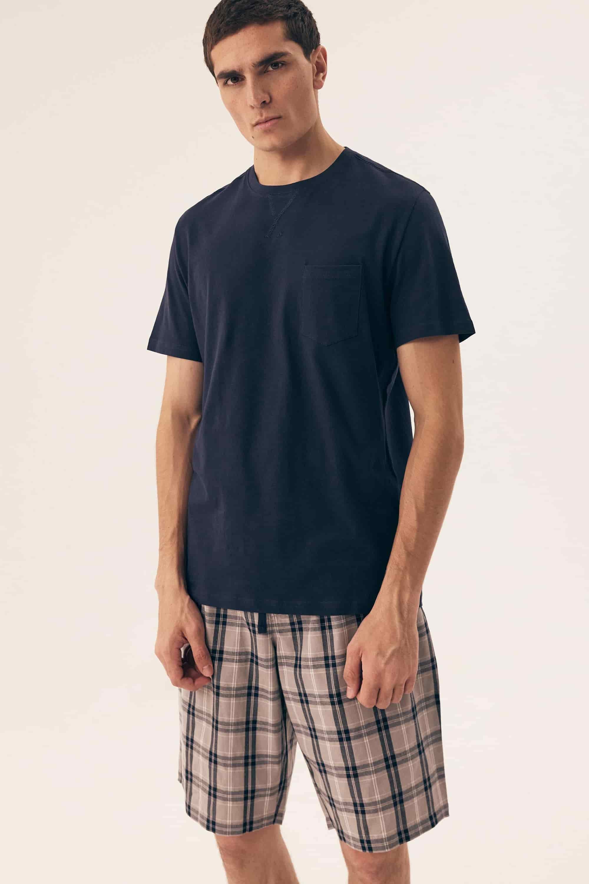 Хлопковая мужская пижама 42617 blue