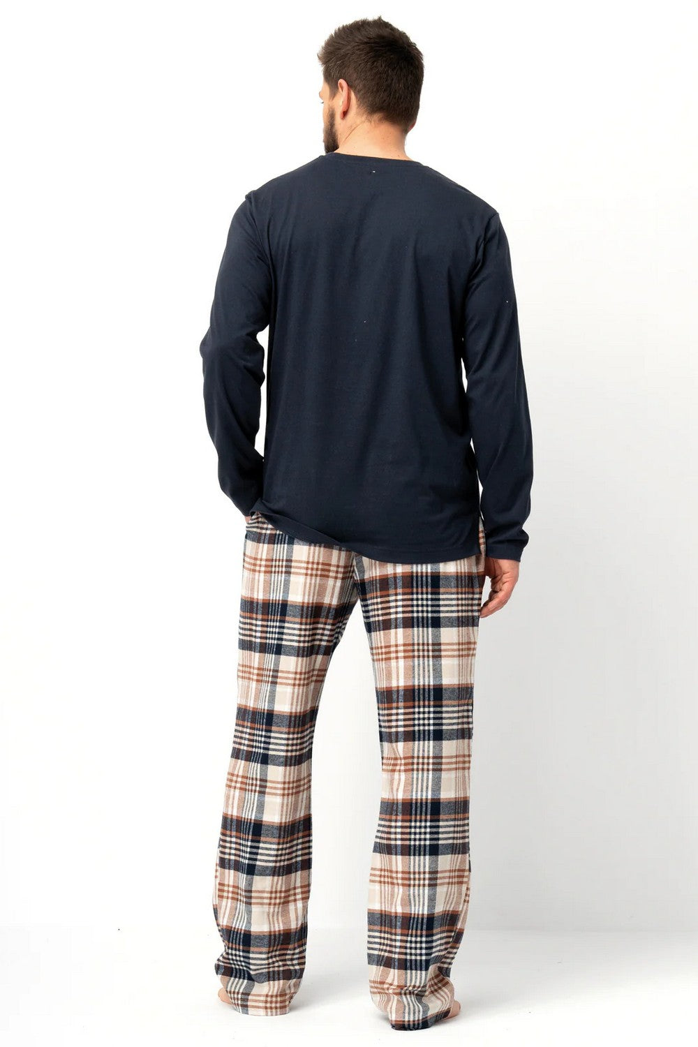 Мужская пижама с фланелевыми брюками МNS 444 blue