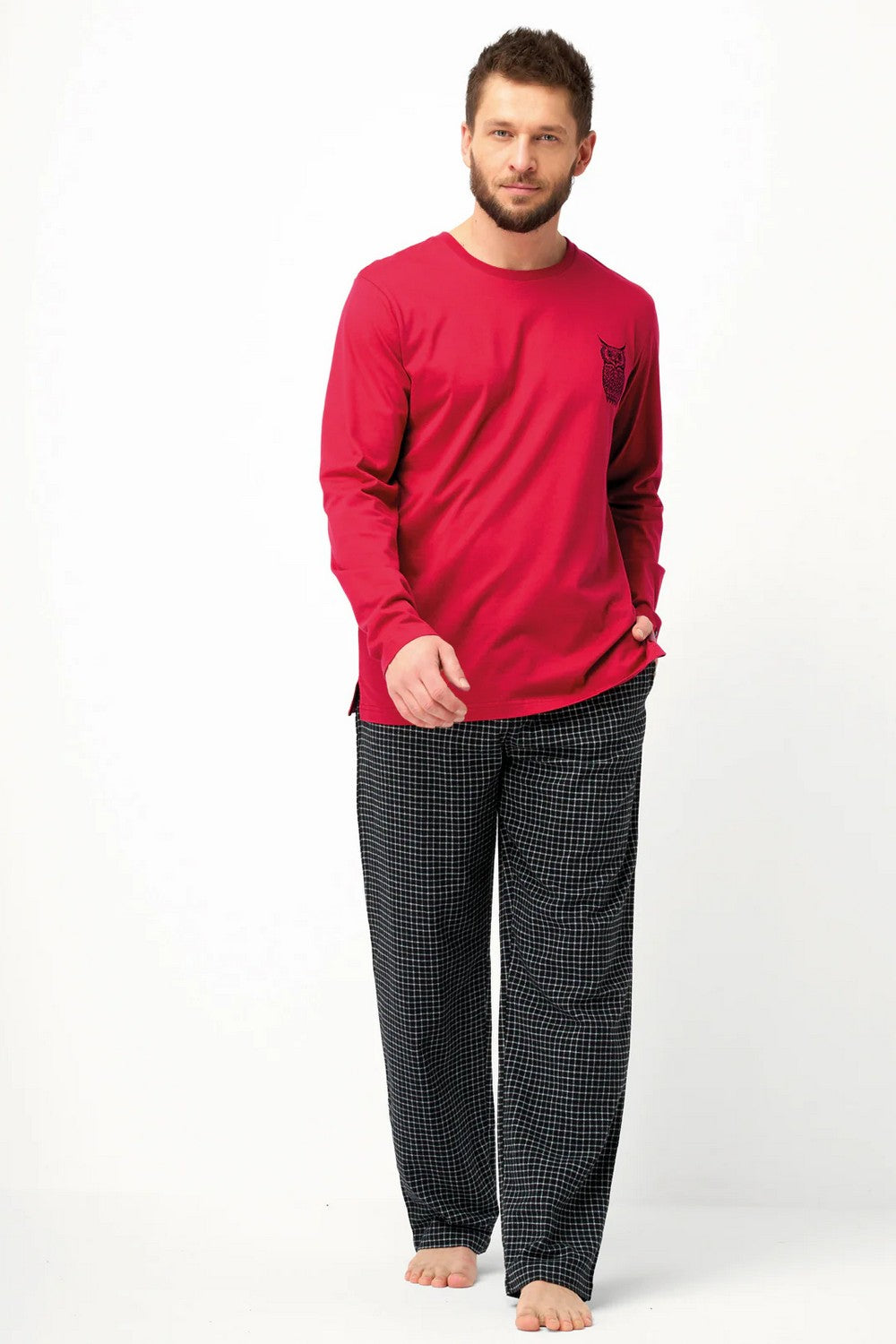 Пижама с фланелевыми брюками МNS 471 red