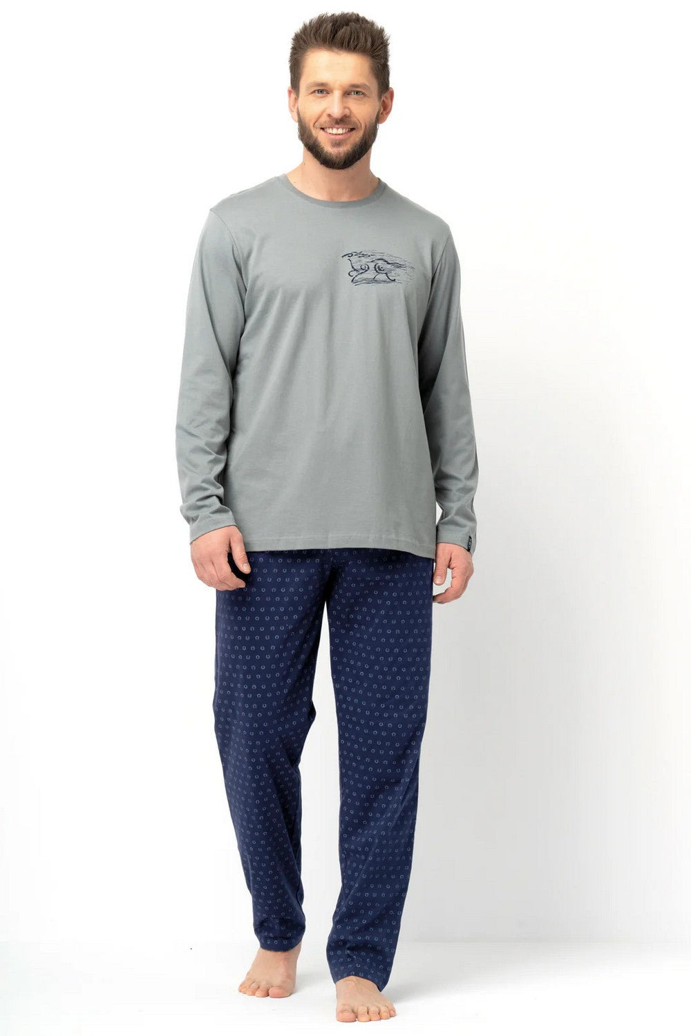 Мужская хлопковая пижама МNS 612 blue