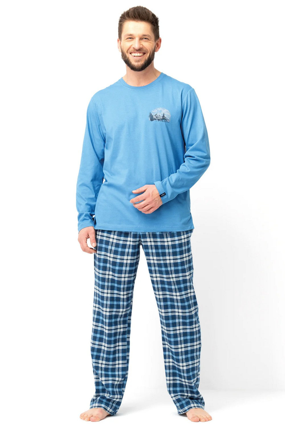 Мужская пижама с фланелевыми брюками MNS 626 B25