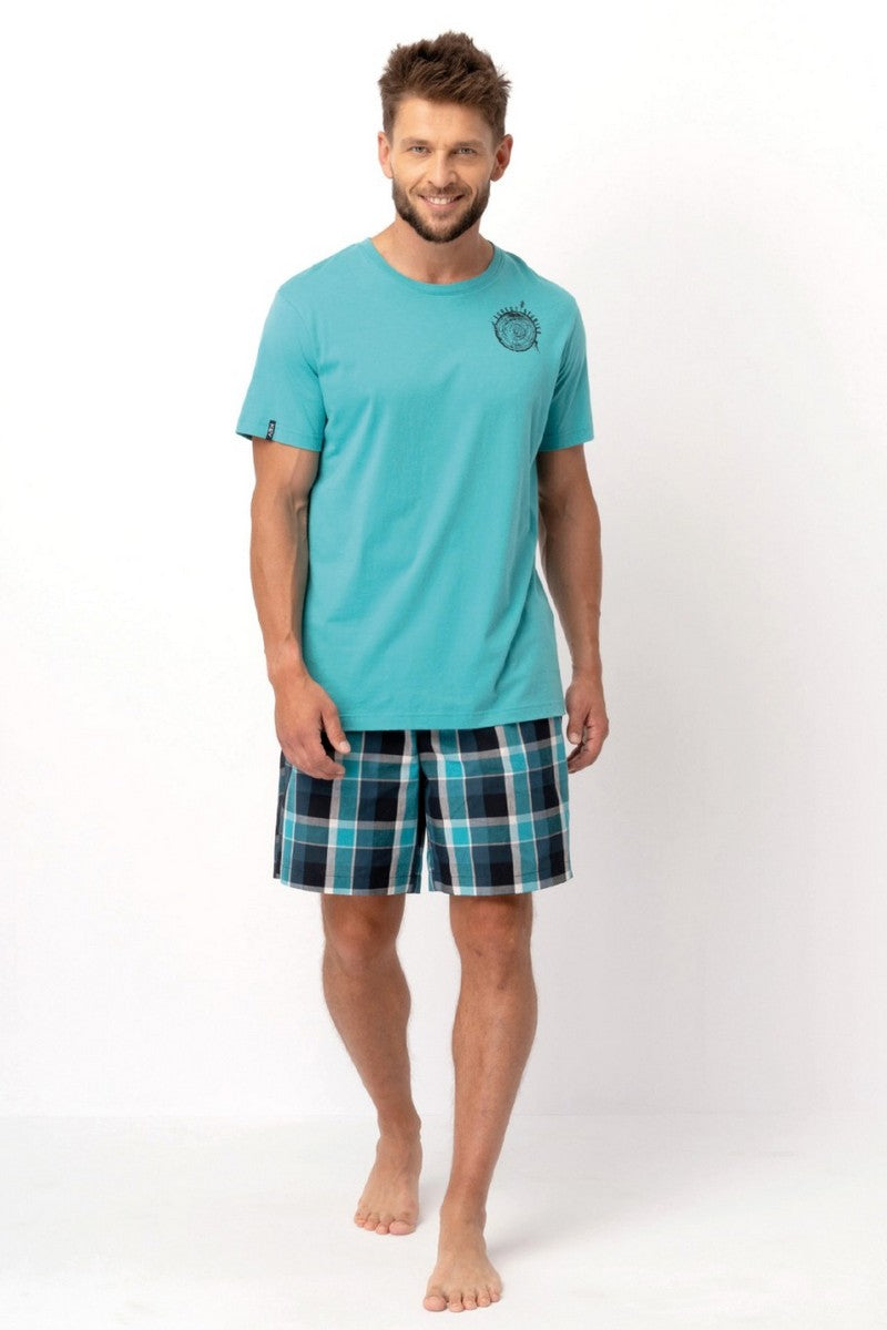 Хлопковая мужская пижама МNS 630 A25 azure