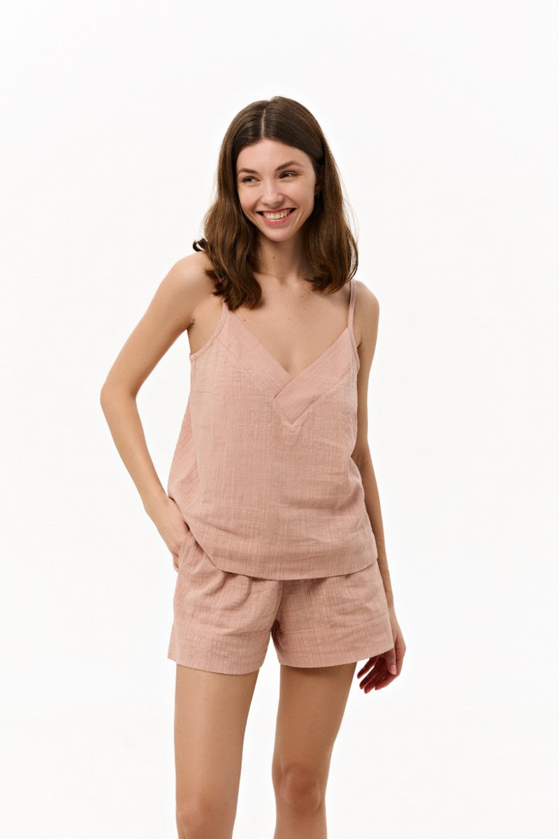 Пижама с шортами LP-041 Daisy coral