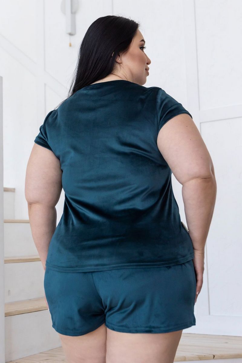 Велюровая пижама Пб1604 dark green