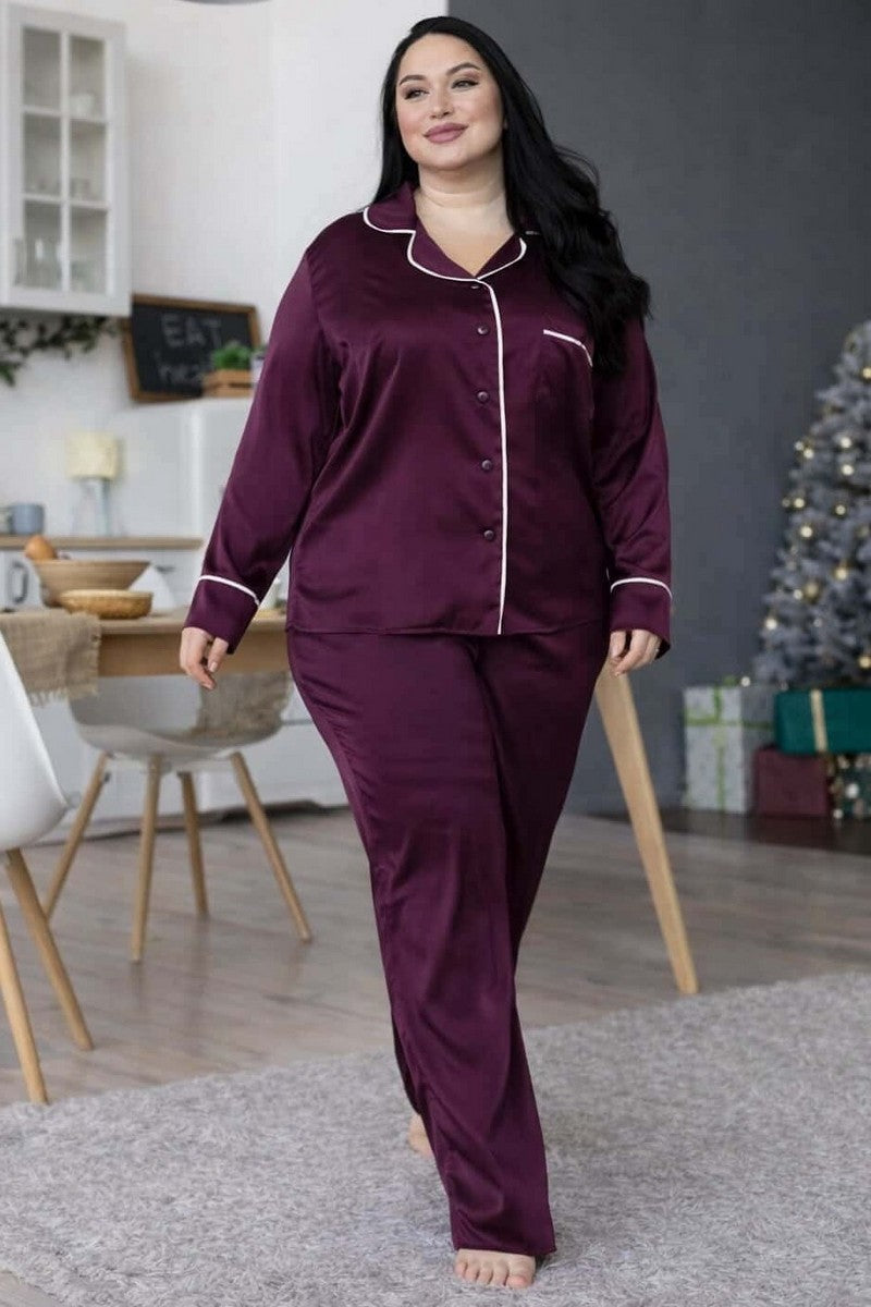 Шовкова піжама Псл1300 plum MiaNaGreen