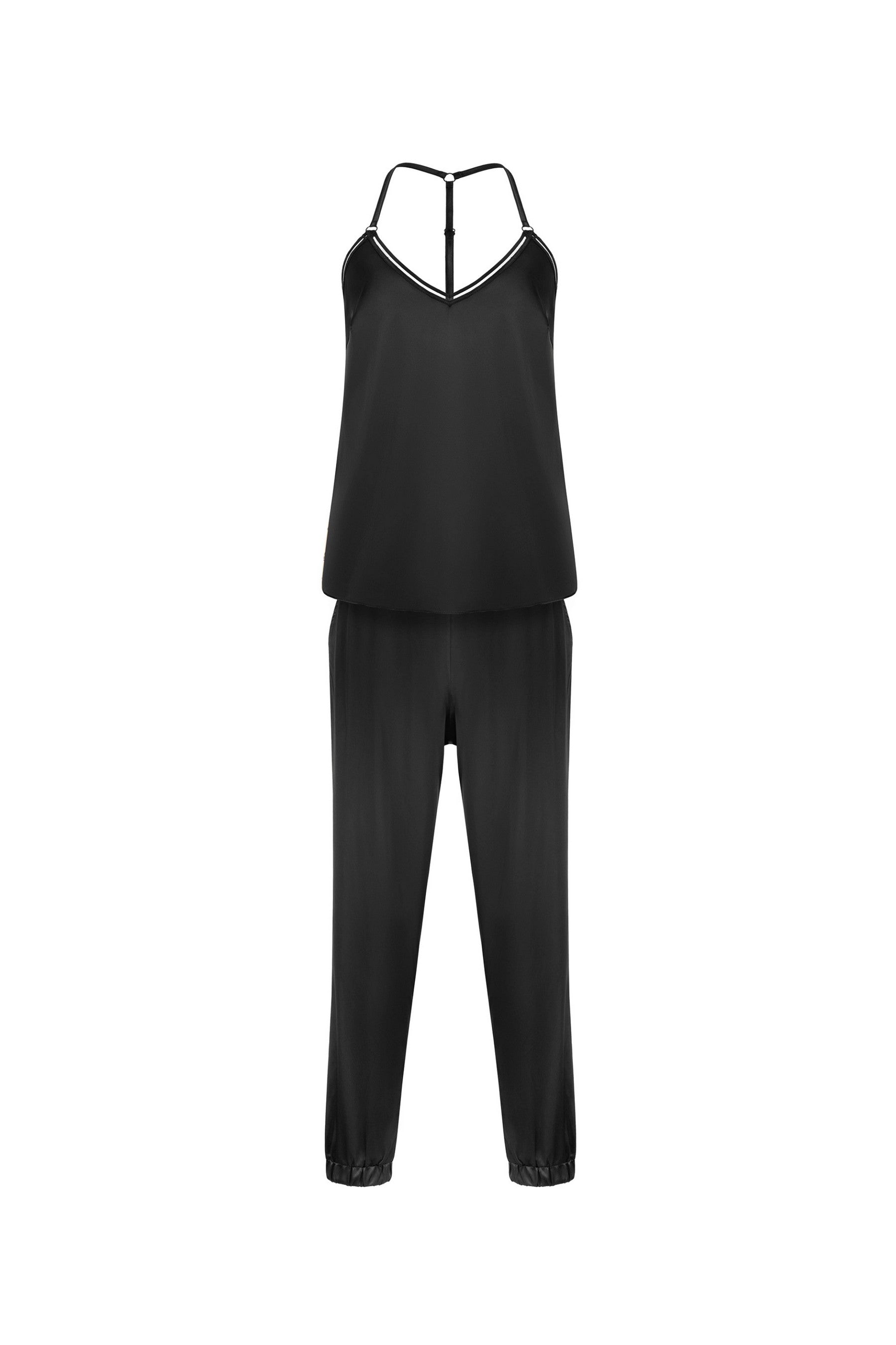 Сатинова піжама з принтом 806-6219 01 black