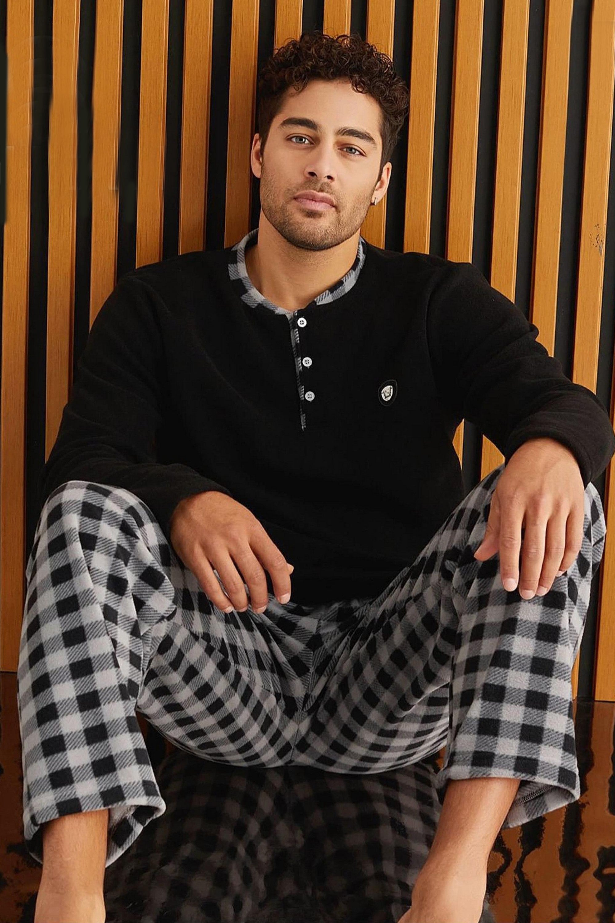 Флисовая мужская пижама 6100-16