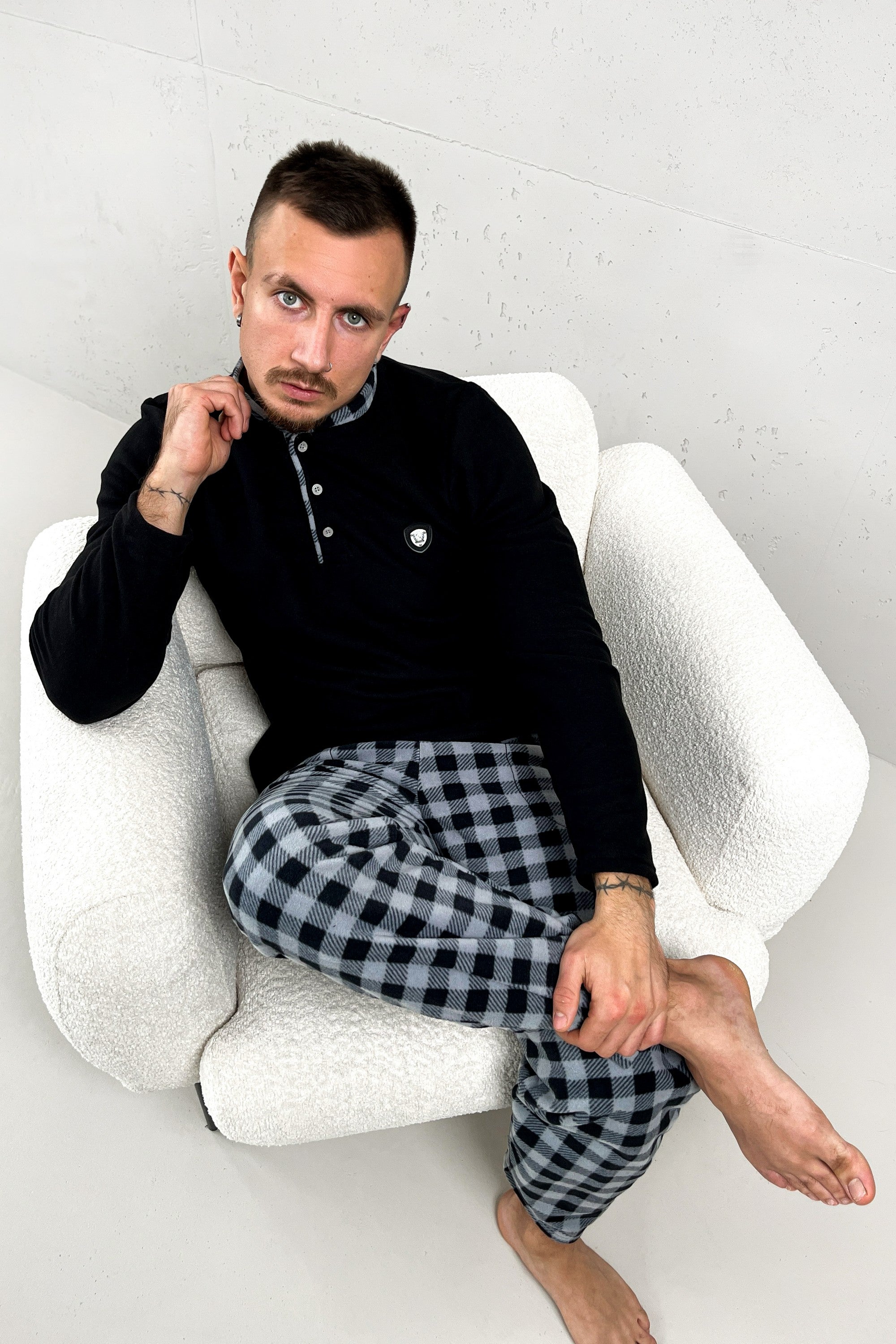 Флисовая мужская пижама 6100-16