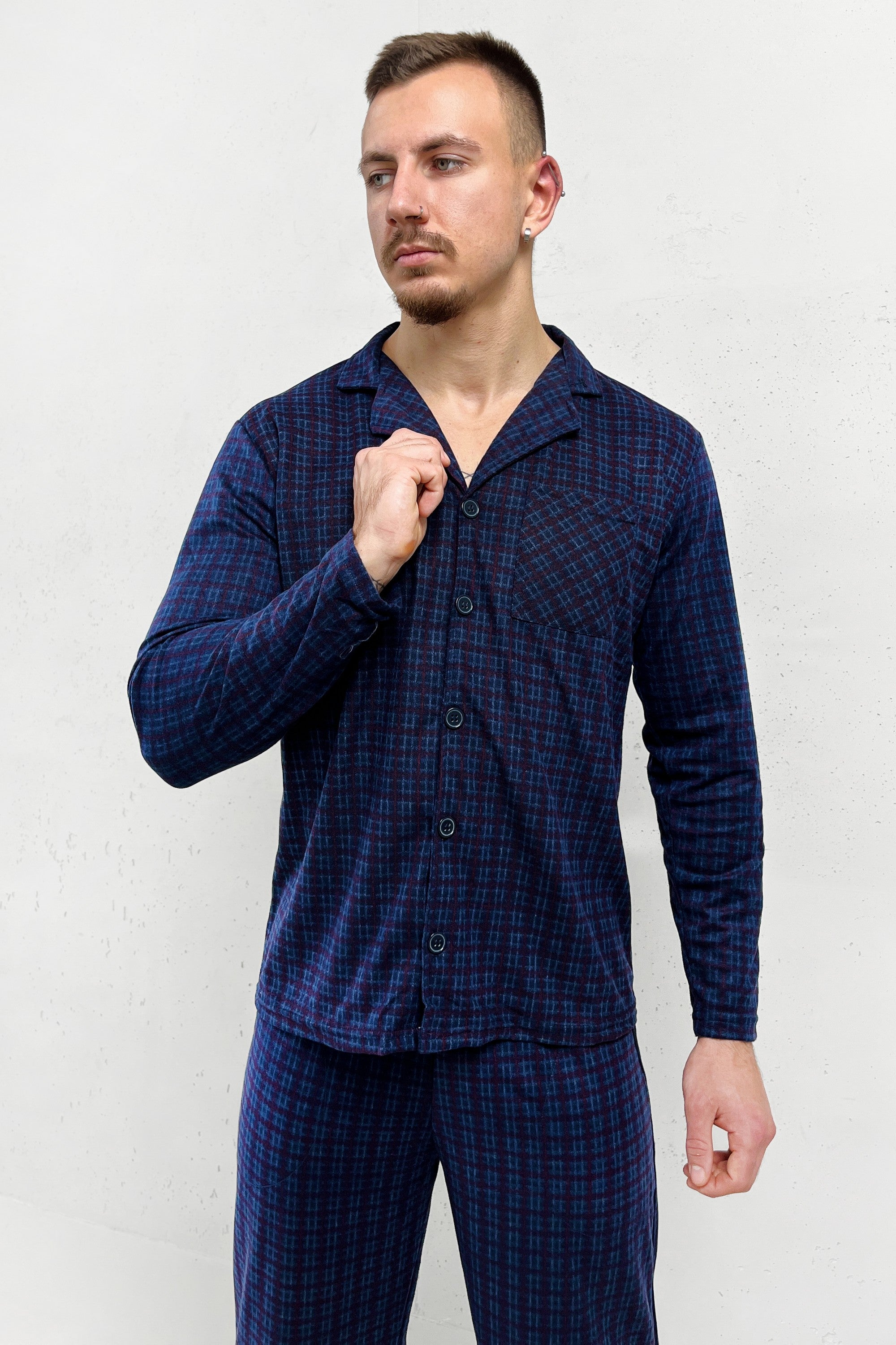 Байковая мужская пижама 6400-7