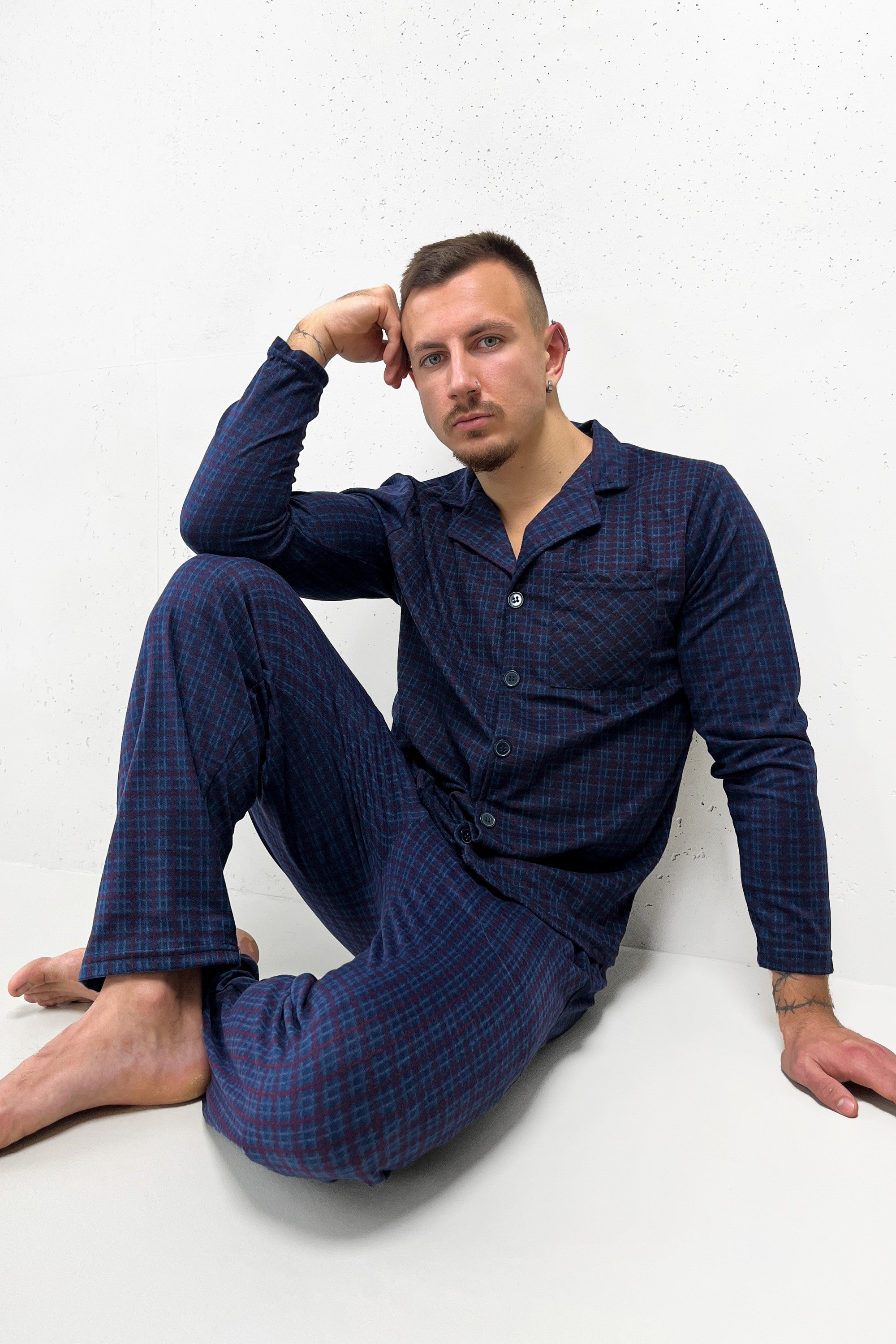 Байковая мужская пижама 6400-7