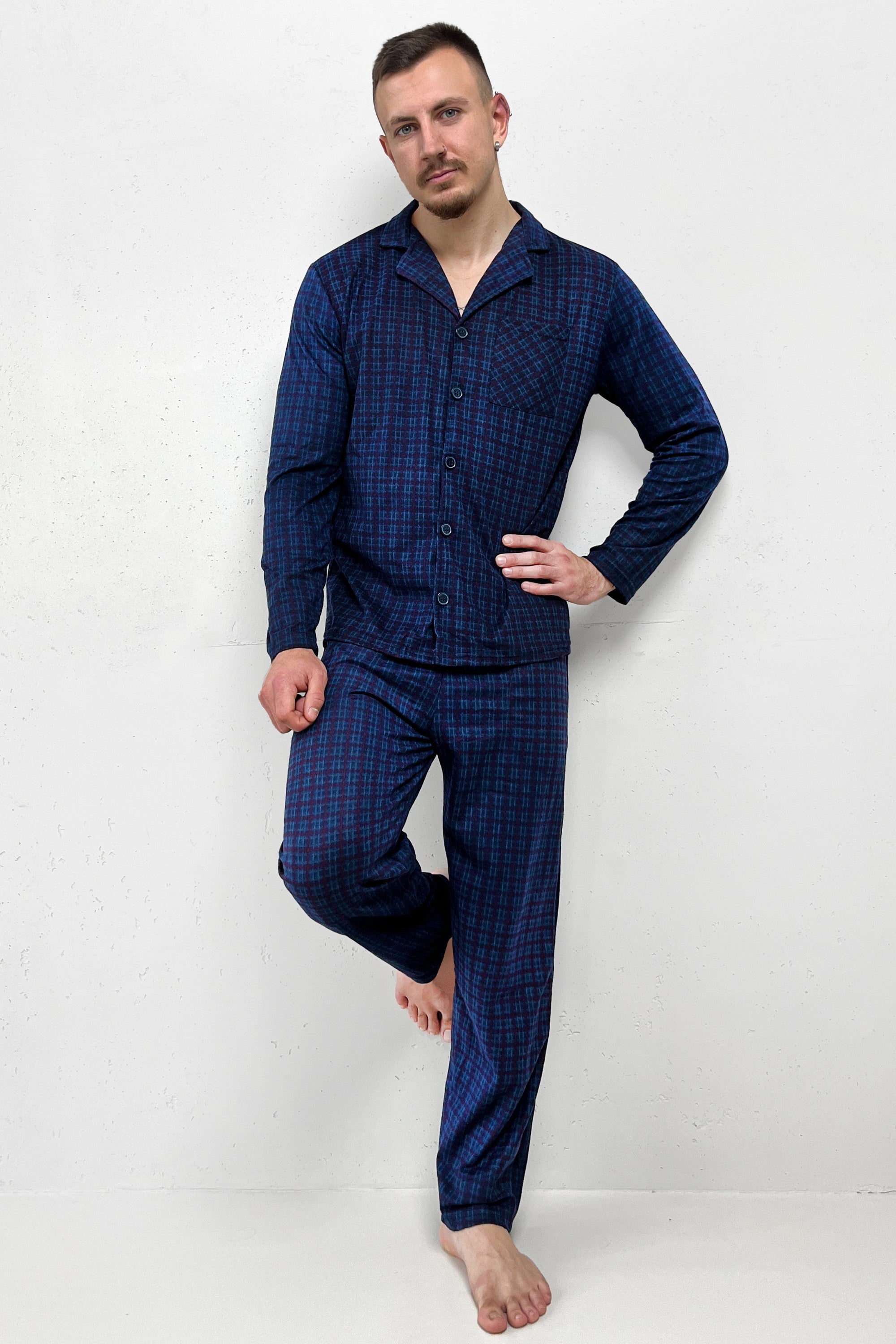 Байковая мужская пижама 6400-7