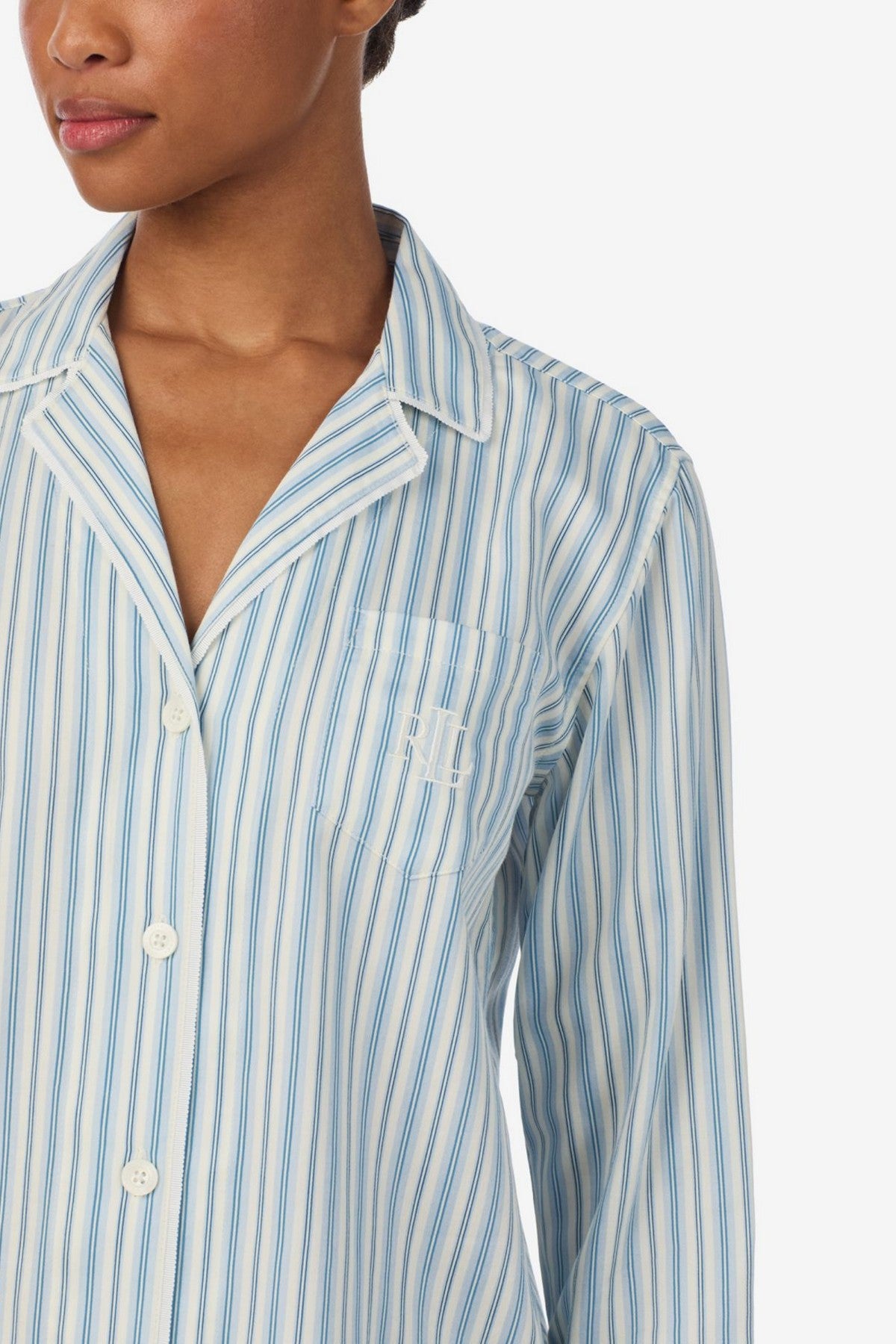 Хлопковая пижама в полоску 195086486 blue