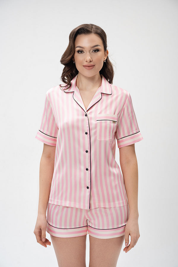 Атласная пижама 2411 pink